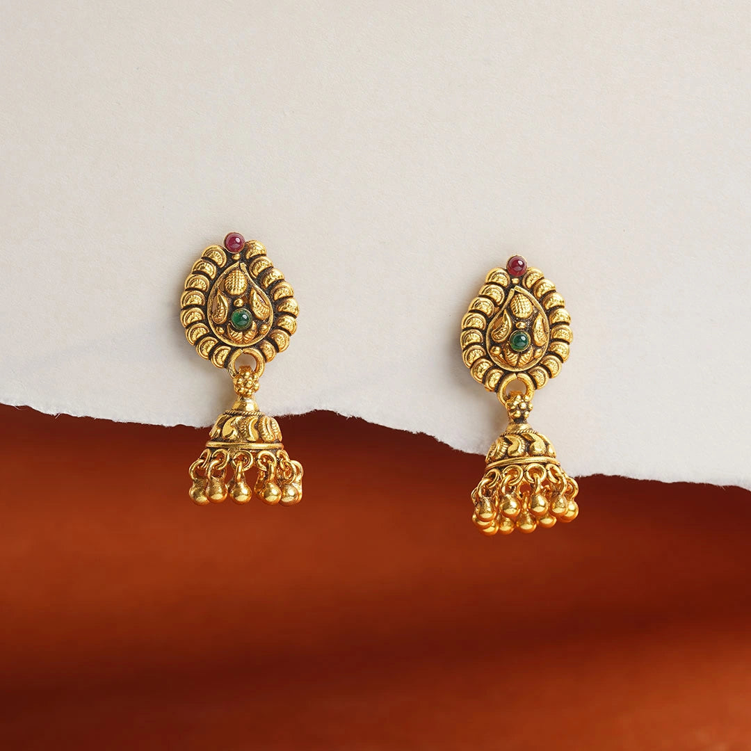 Antique Ruby Jhumka Earrings Ishna