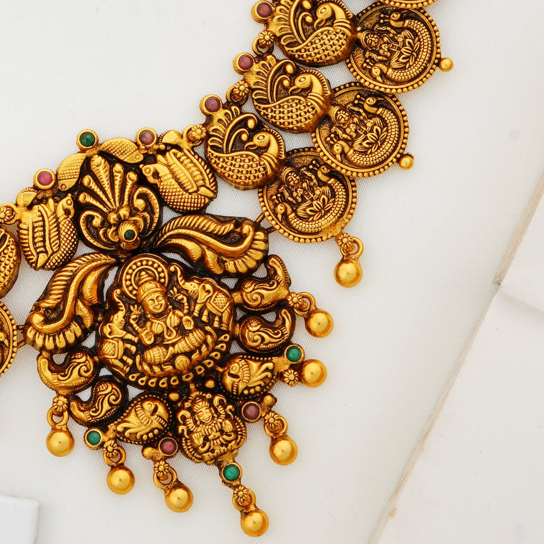 Antique Temple Design Lakshmi Necklace for Women by Ishna