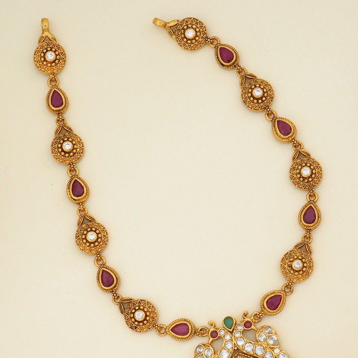 Antique silver gold plated necklace