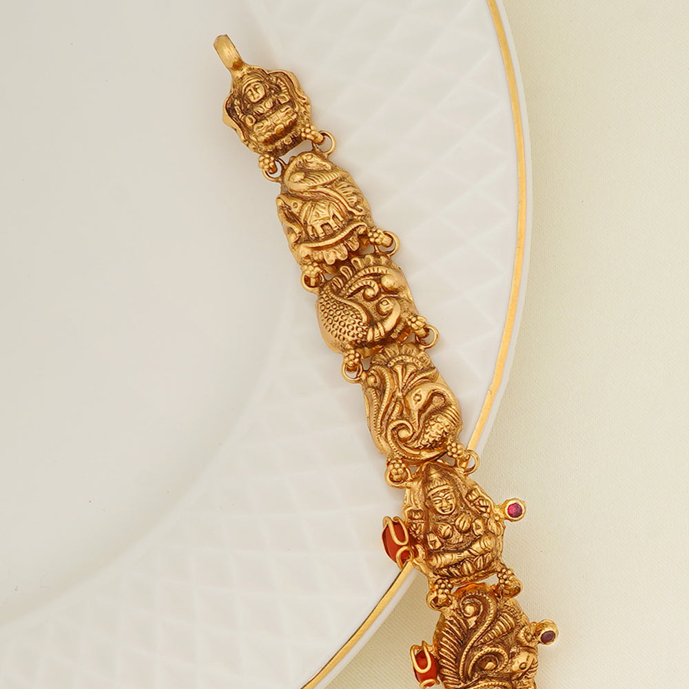 Antique silver gold plated temple necklace