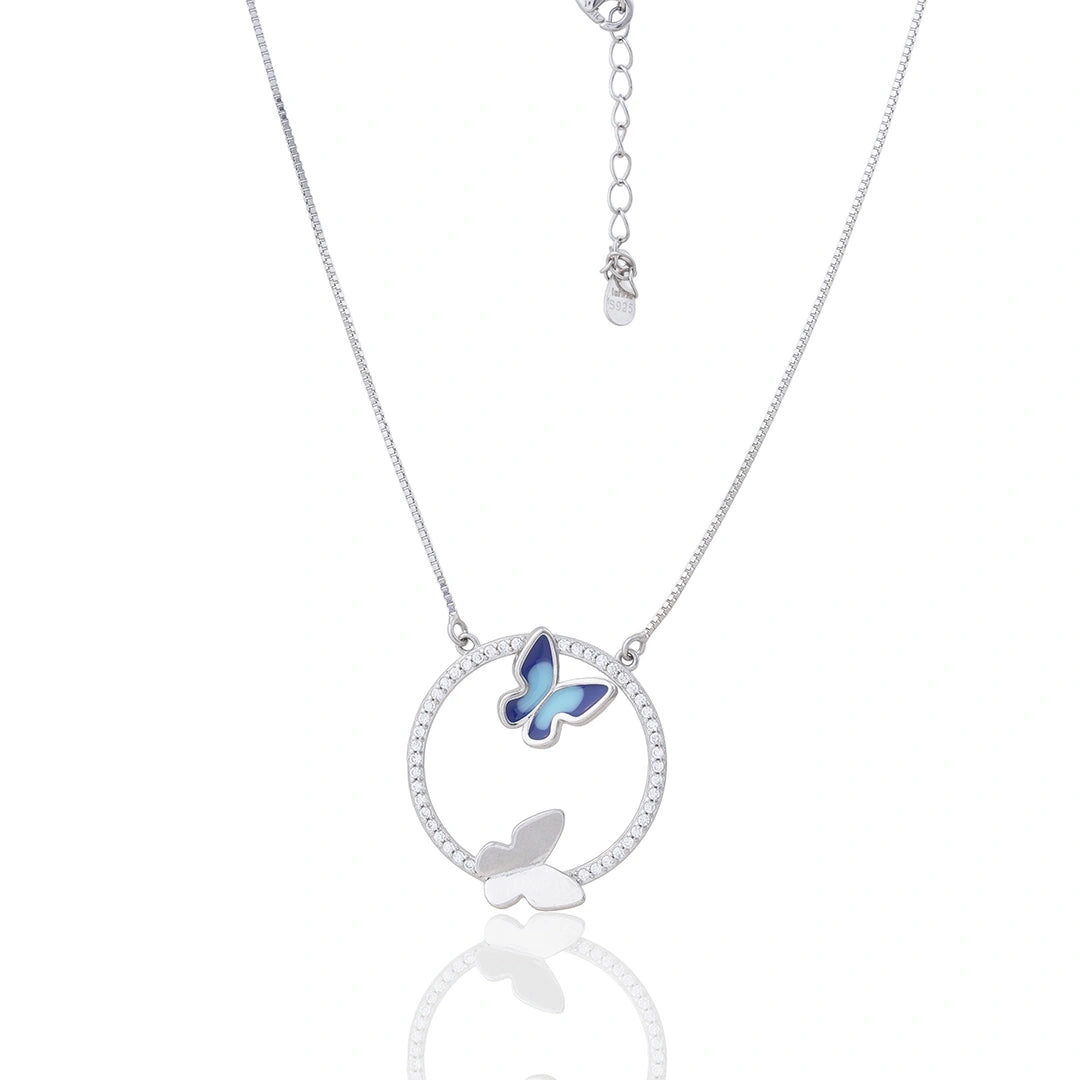 Azure Butterfly Pendant Chain Set Ishna