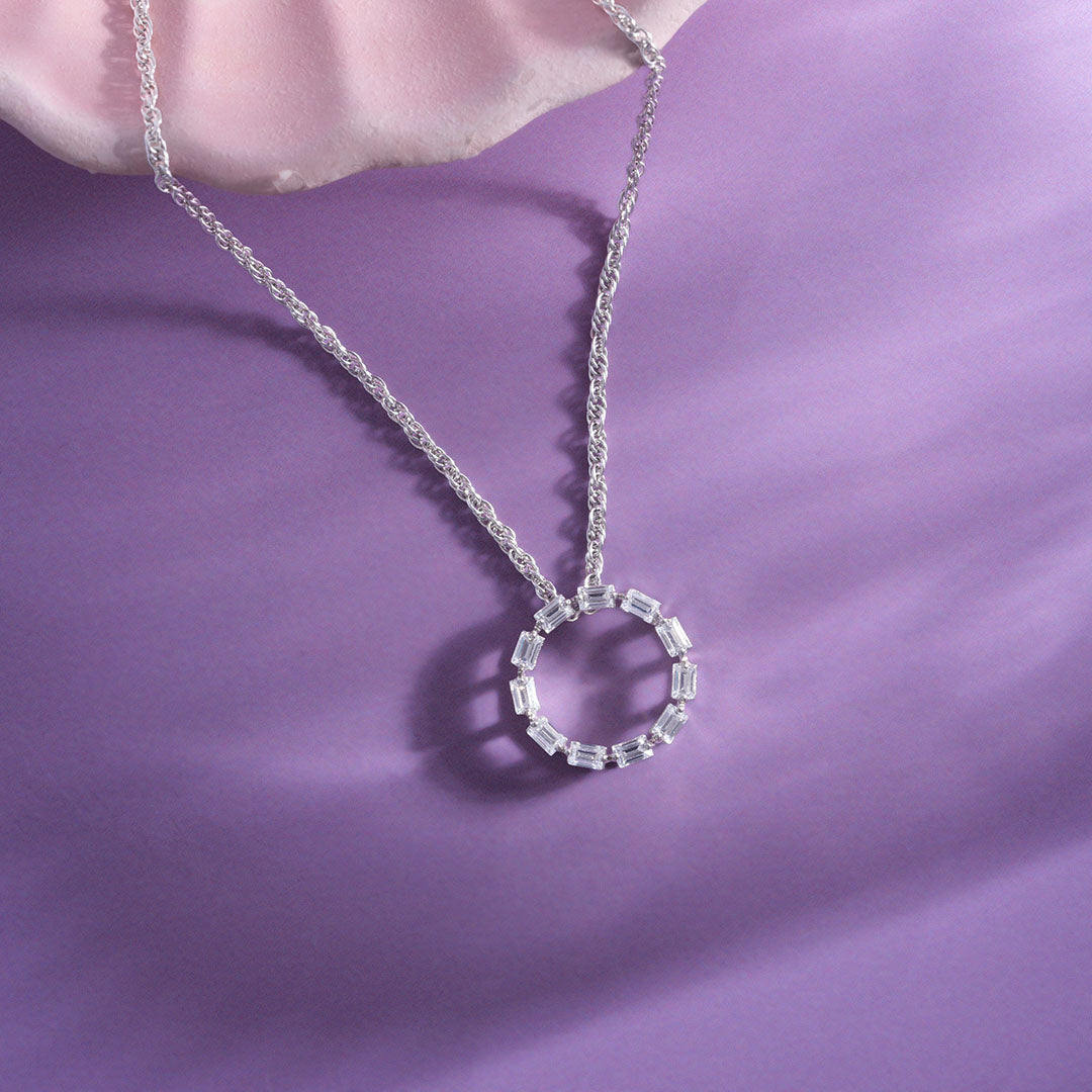 Baguette CZ Pendant Chain Ishna
