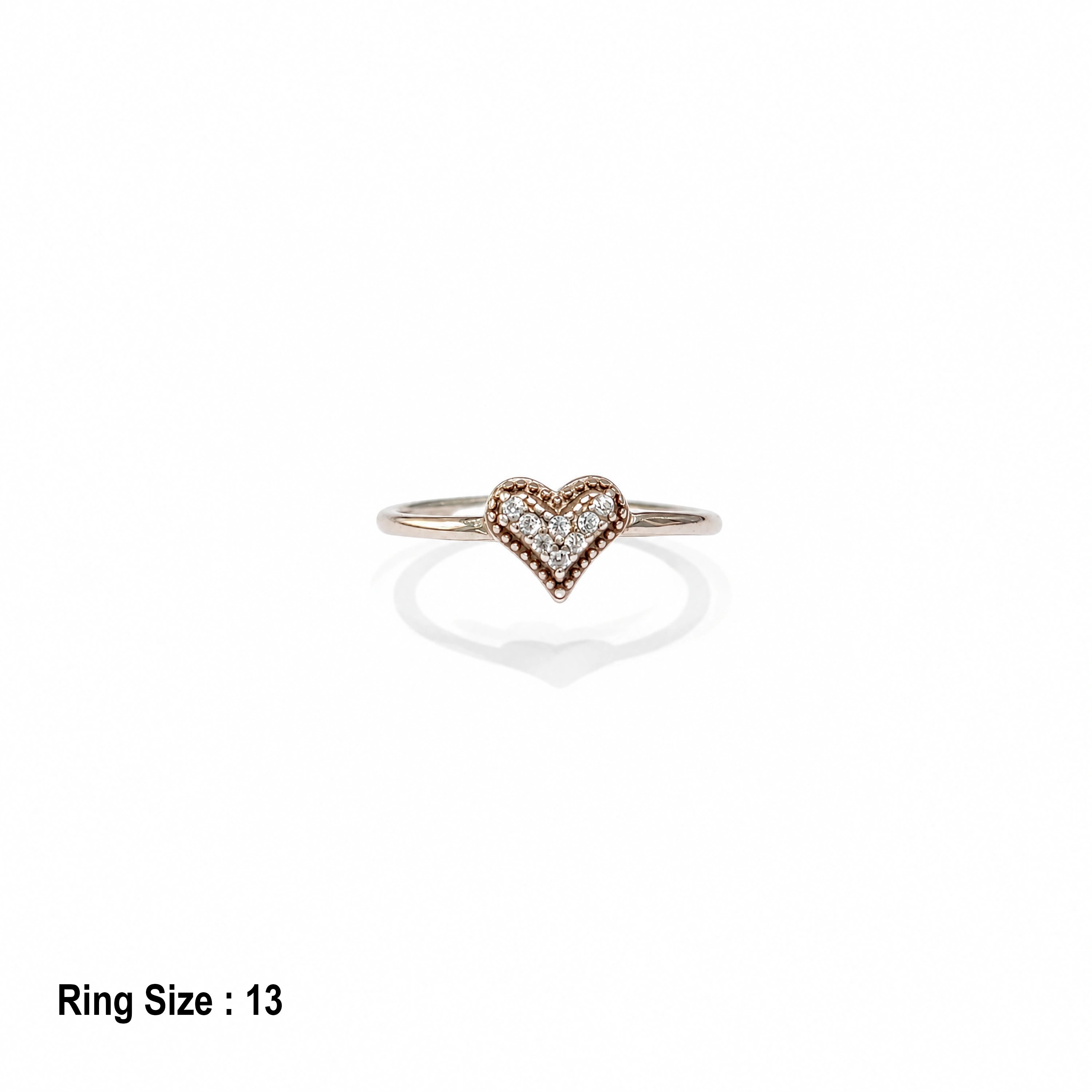 Beaded Pave Heart Shaped Ring Ishna
