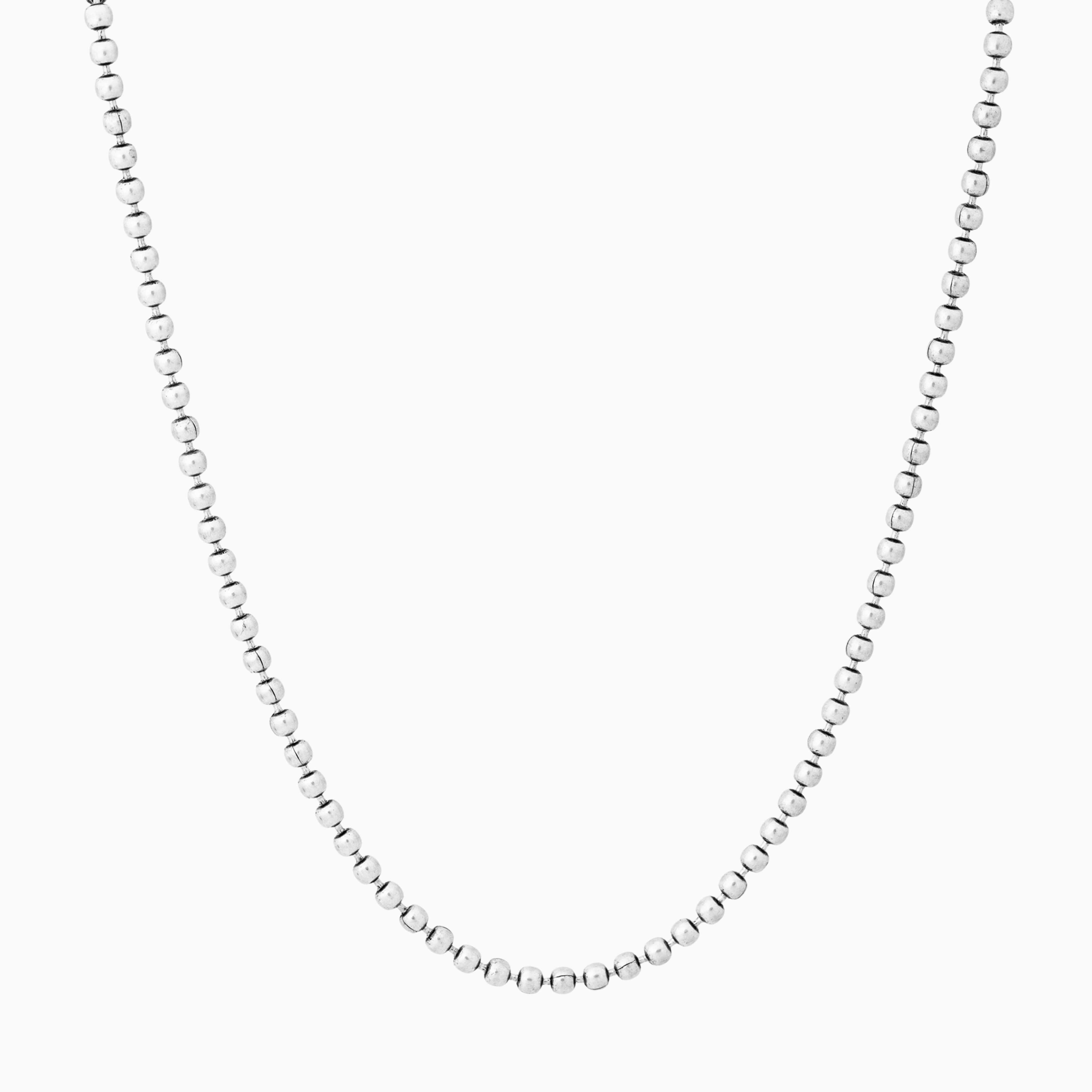 Beaded sterling silver mens chain