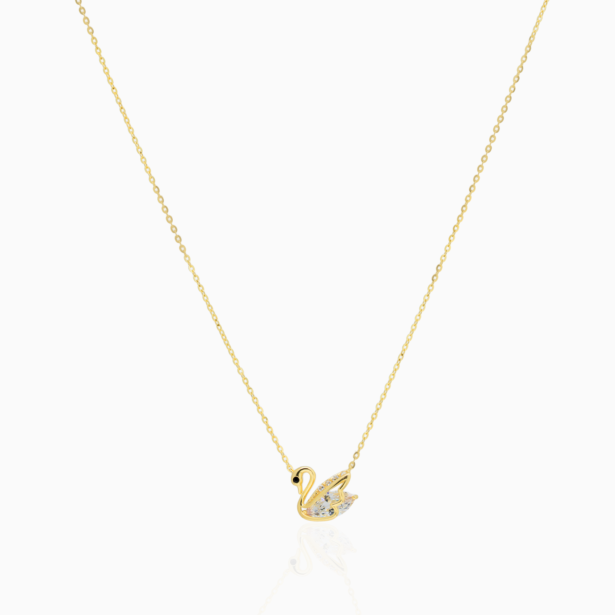 Bird-inspired swan pendant chain necklace