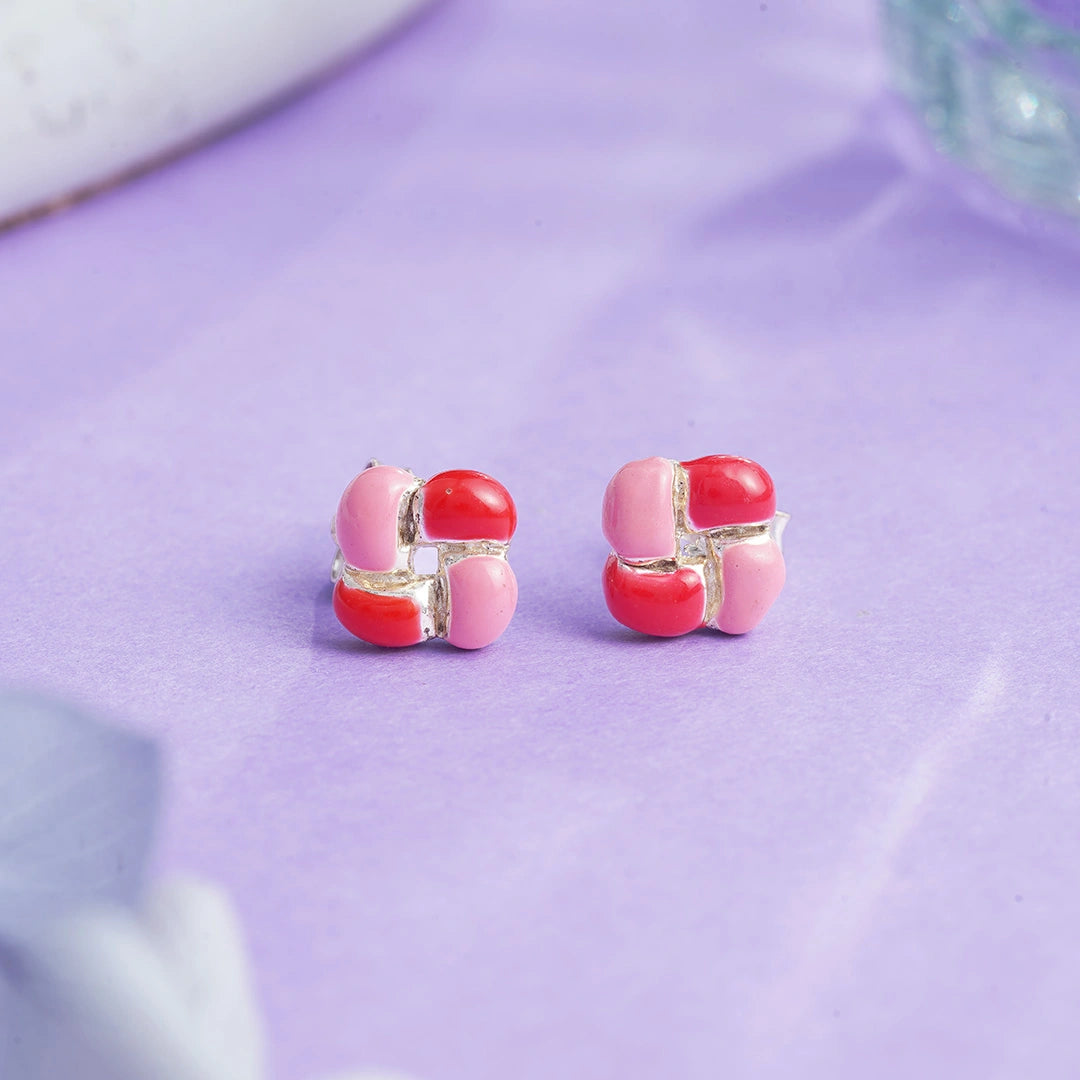 Blossom Enamel Stud Earrings Ishna