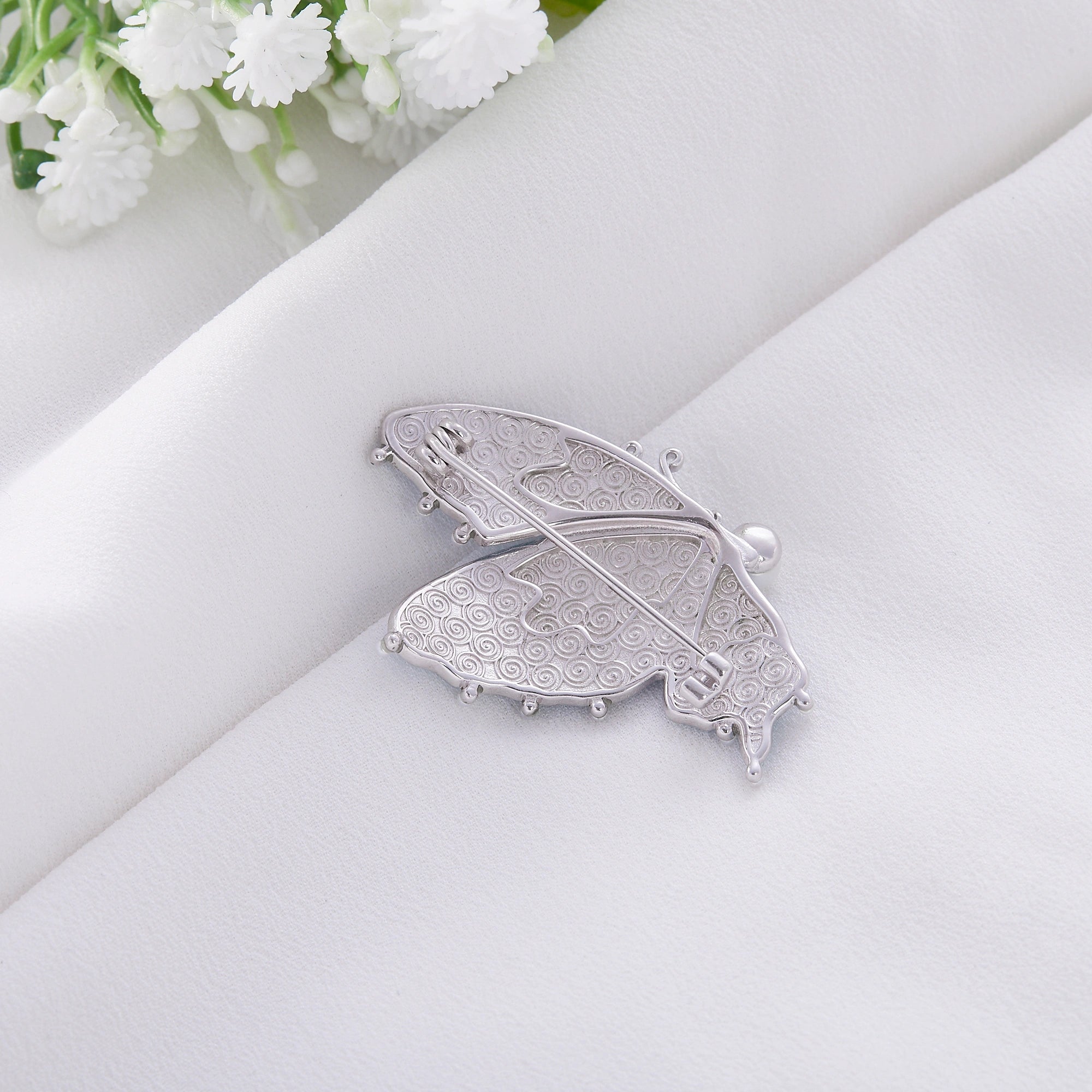 Blue Butterfly Pearl Brooch Ishna