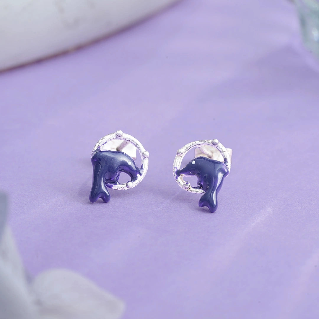 Blue Dolphin Stud Earrings Ishna