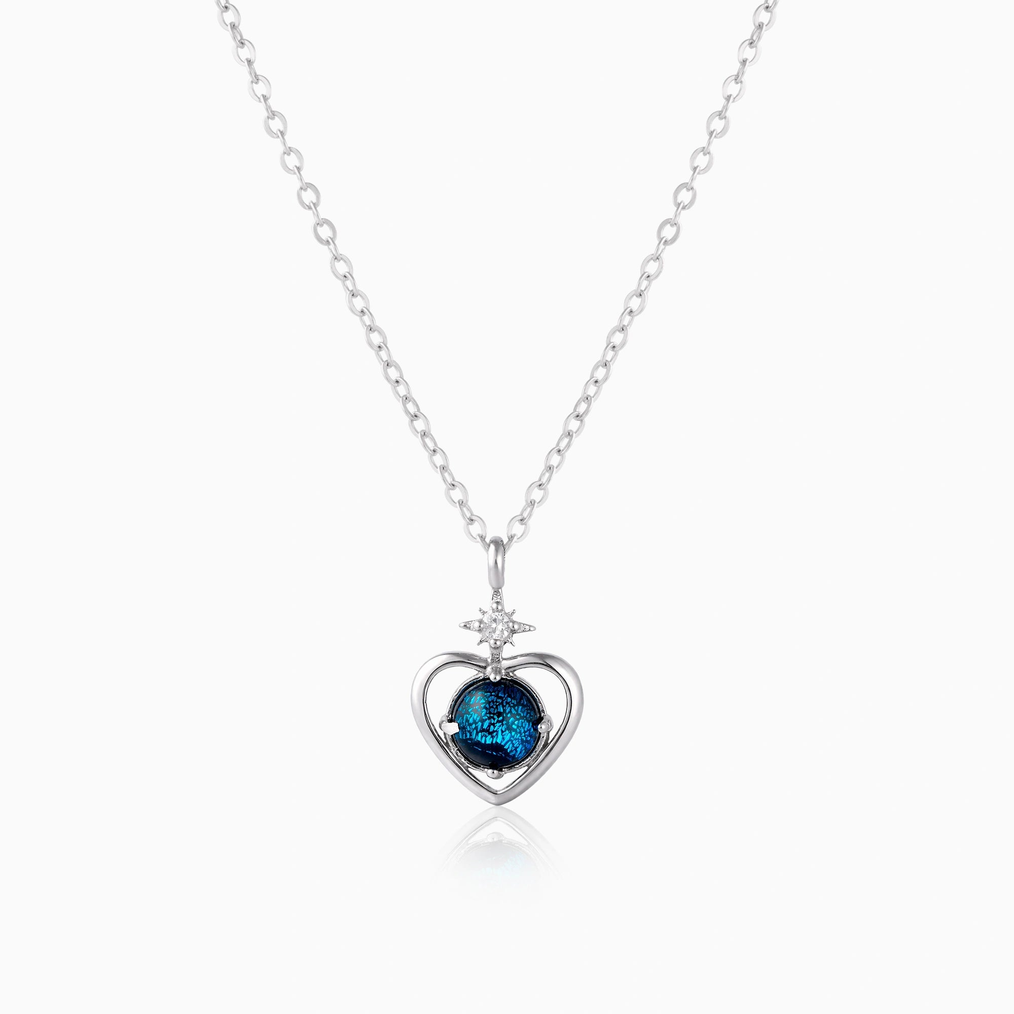 Blue Heart Motif Stone Chain Ishna