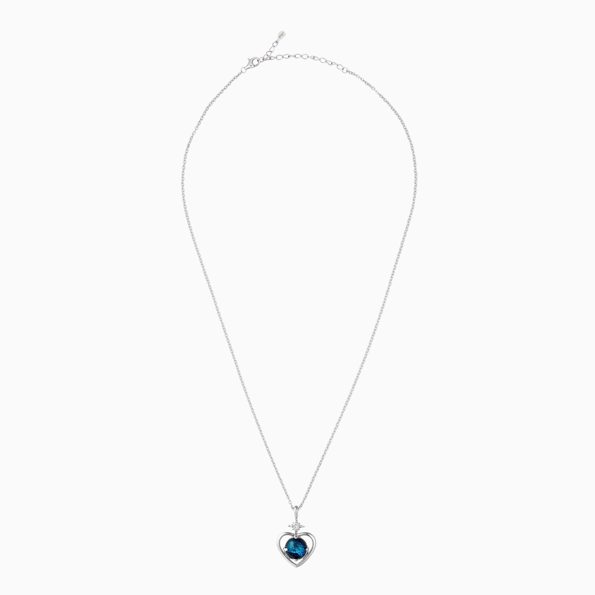 Blue Heart Stone Pendant Chain Ishna