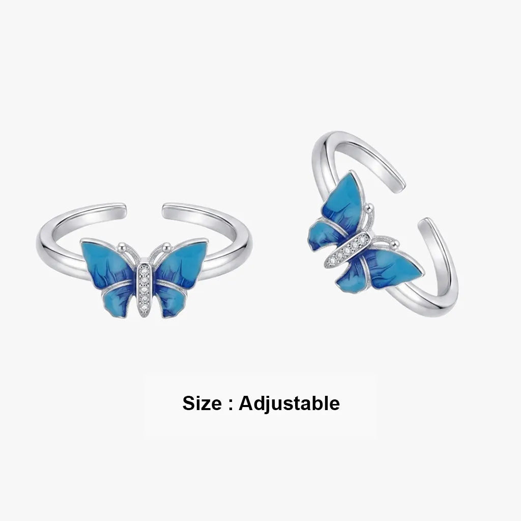Blue butterfly 925 silver metti design