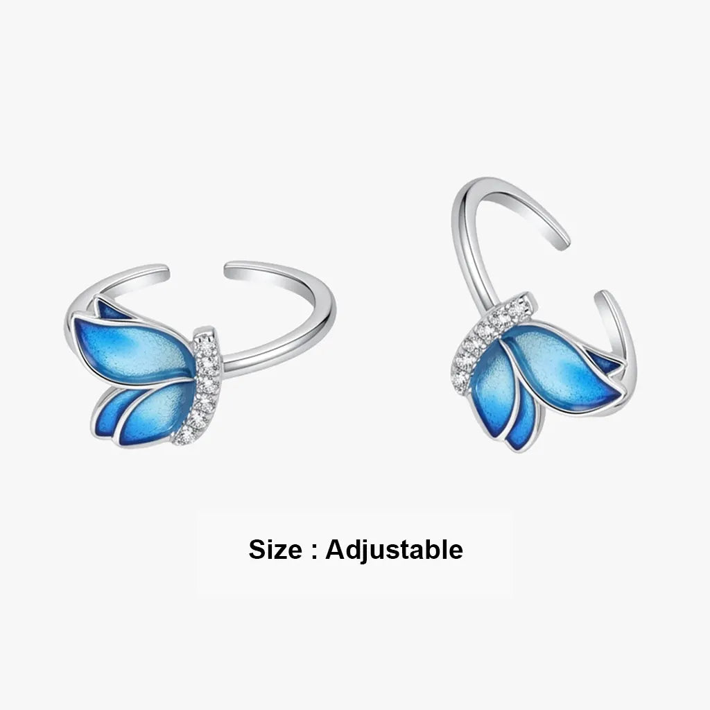 Blue butterfly metti for women in sterling silver 