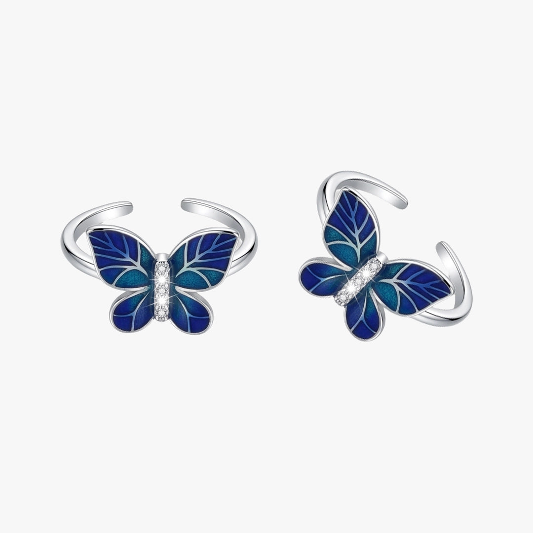 Blue butterfly silver metti for women