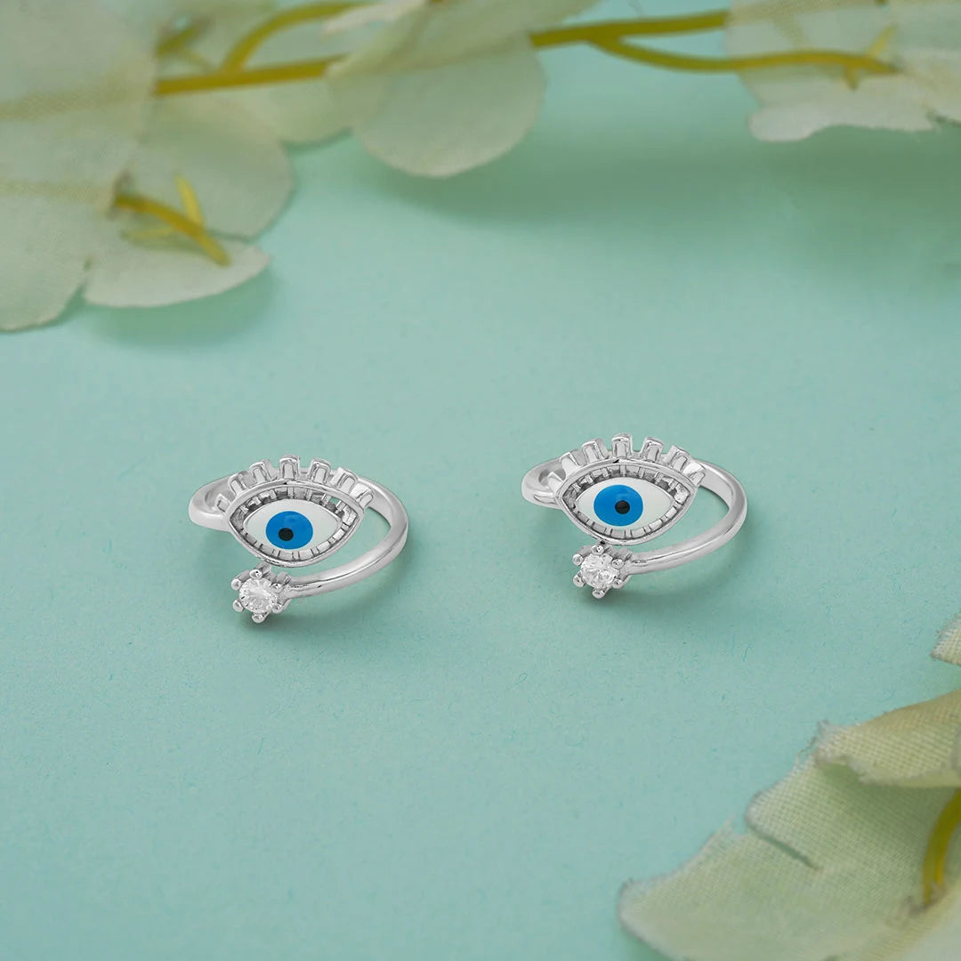 Blue eye crown silver metti for women