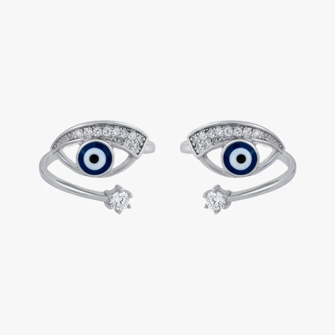 Blue eye open band toe ring