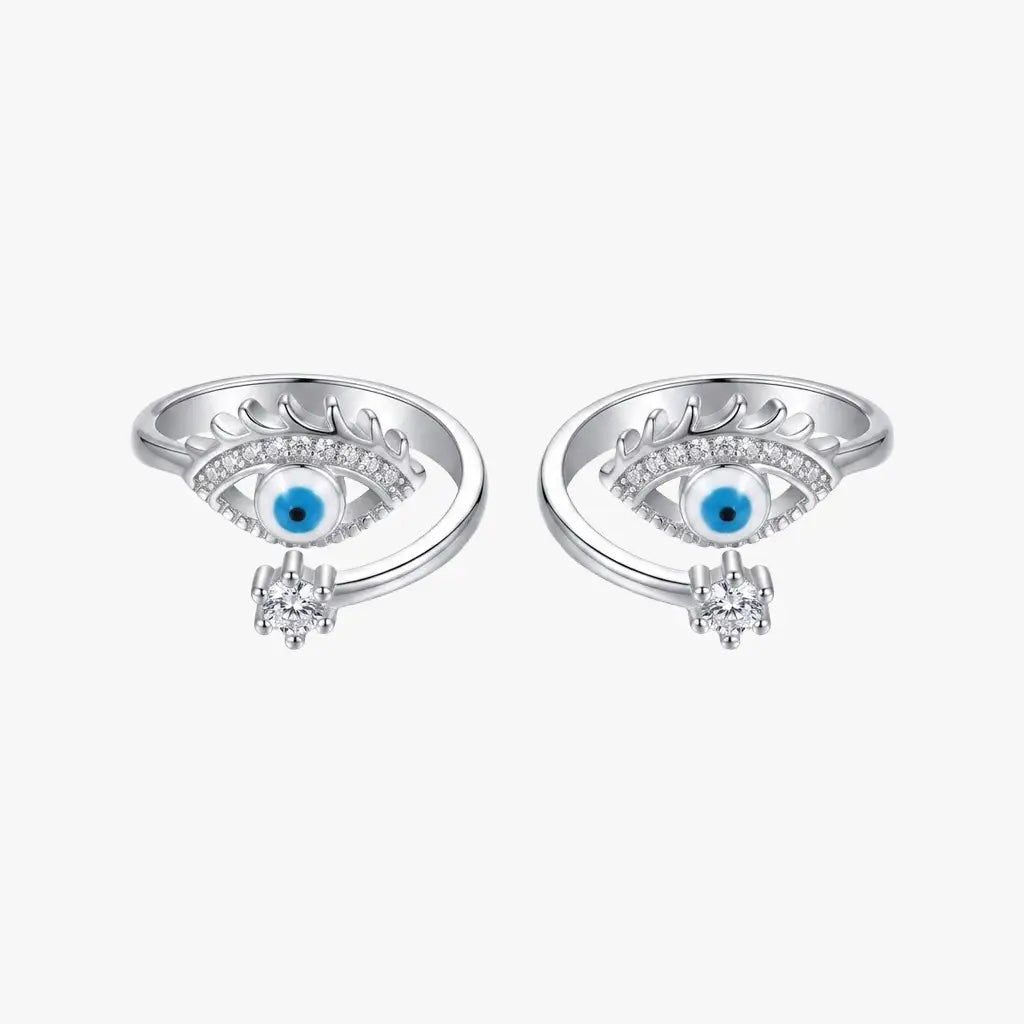 Blue eye stone toe ring design
