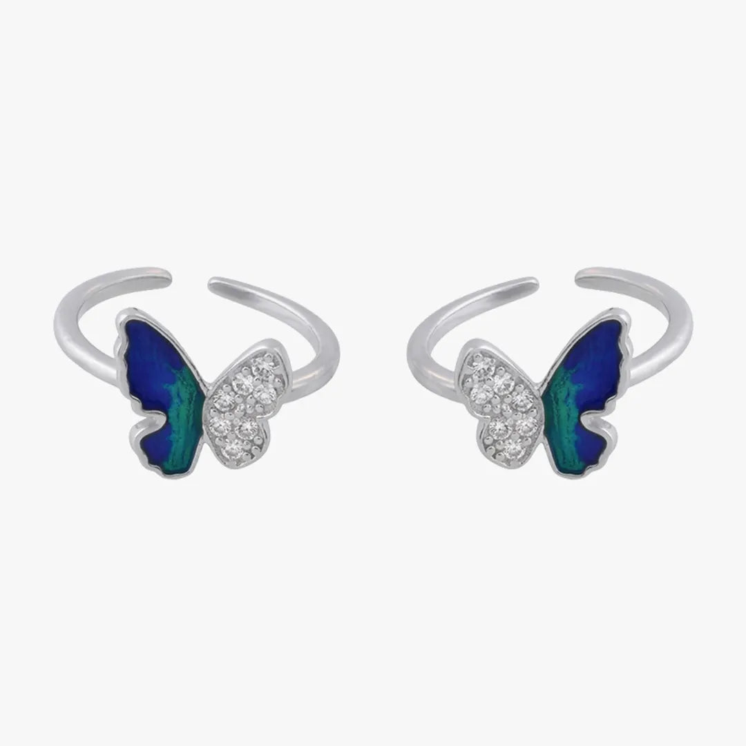 Blue green butterfly metti for women