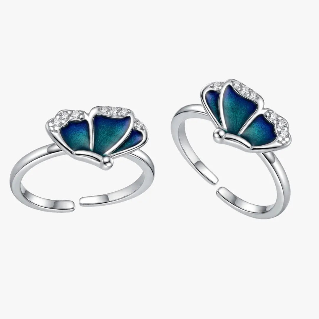 Blue green floral toe ring design