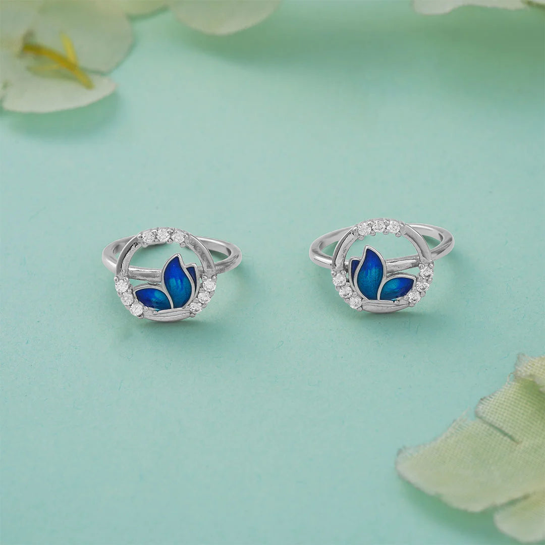 Blue petal silver metti for women