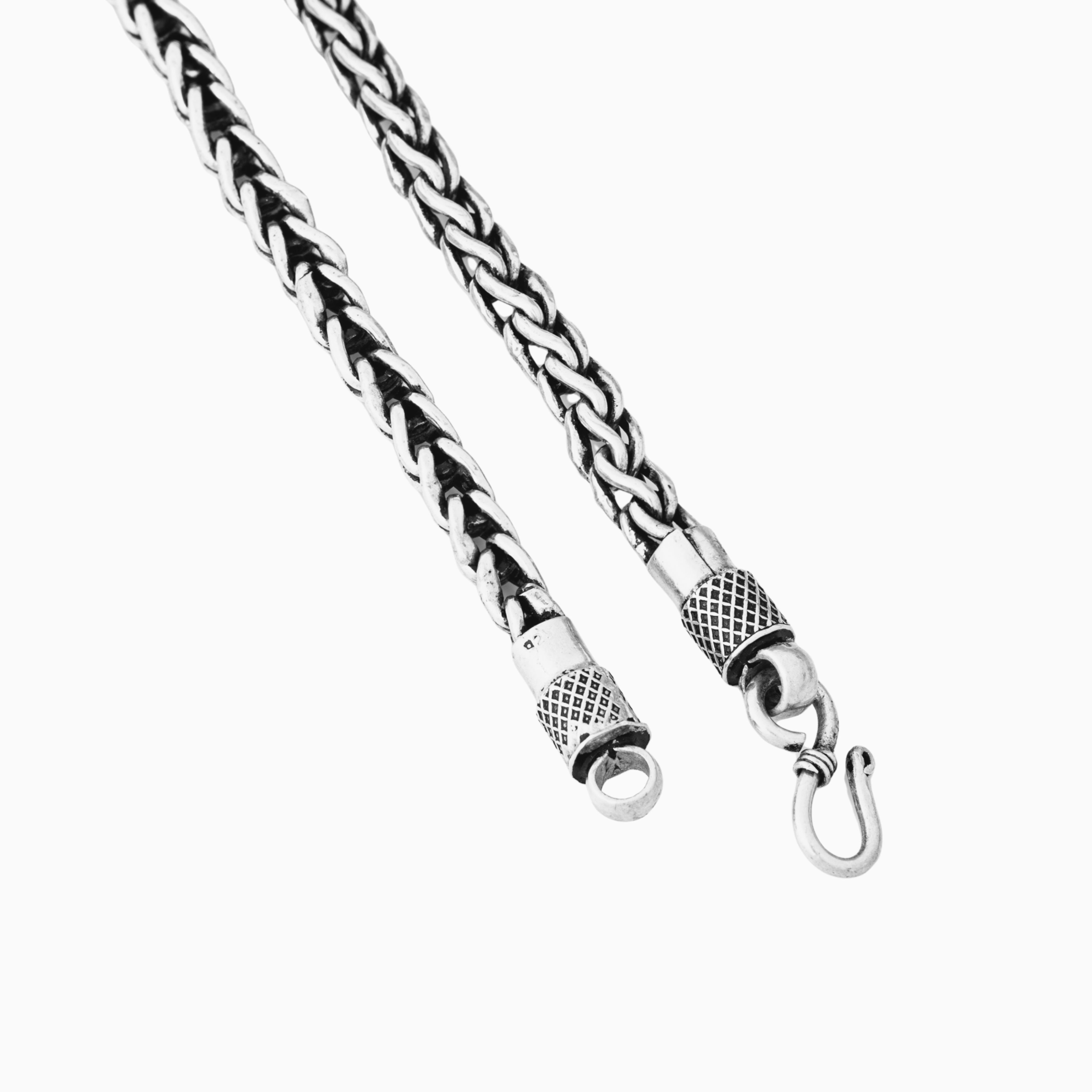 Bold braided silver men’s chain