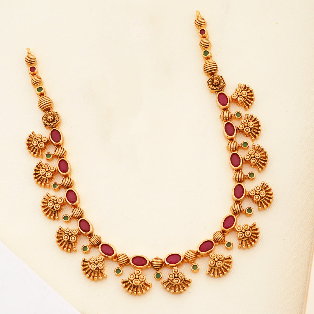 Bridal Ruby Stone Antique Necklace for Women