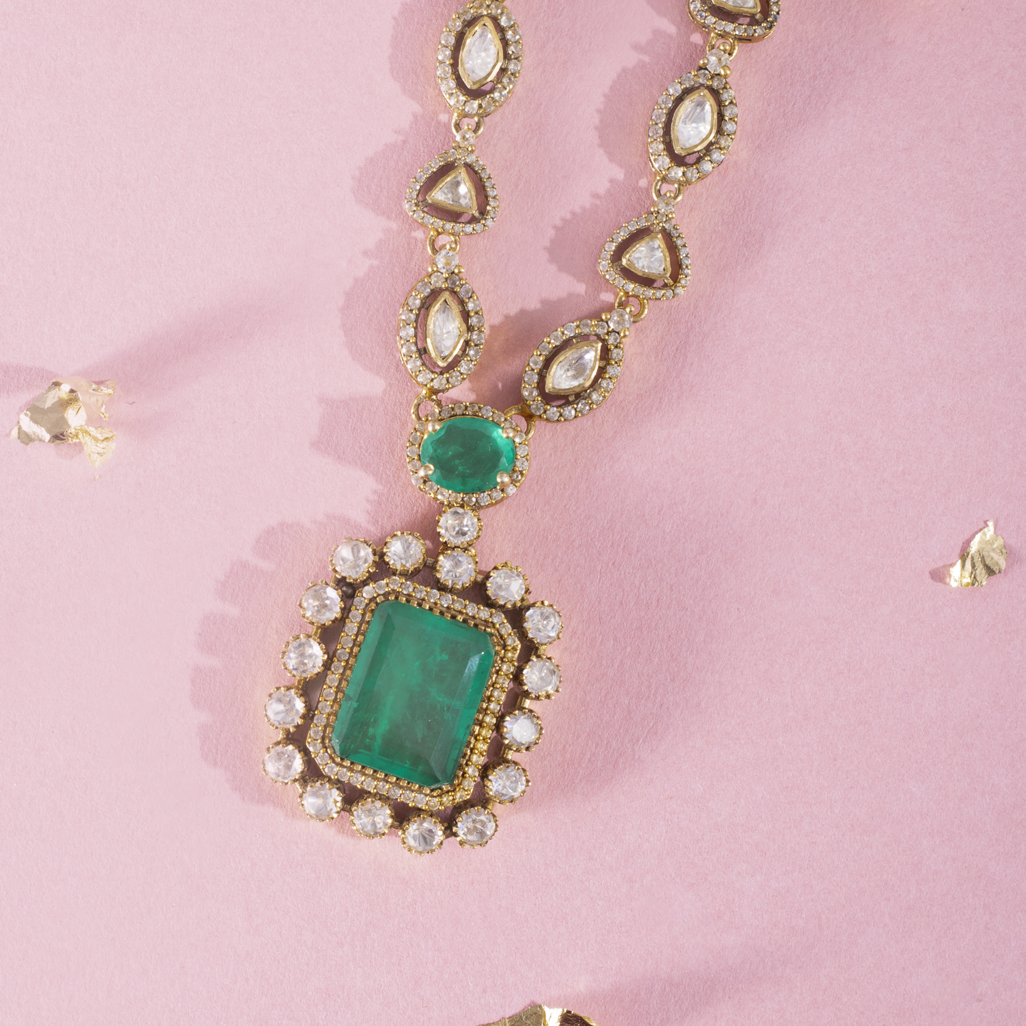 Bridal emerald jewellery set