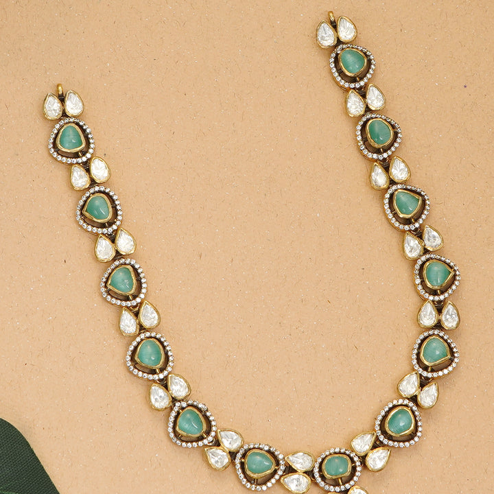 Bridal pastel green stone necklace set