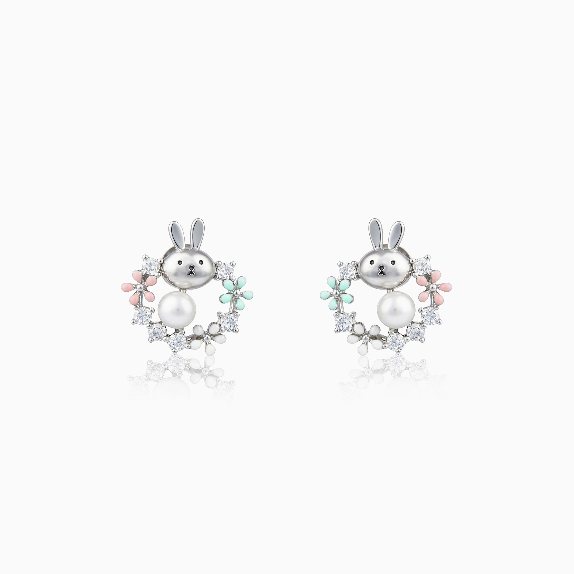 Bunny Pearl Floral Earrings Ishna