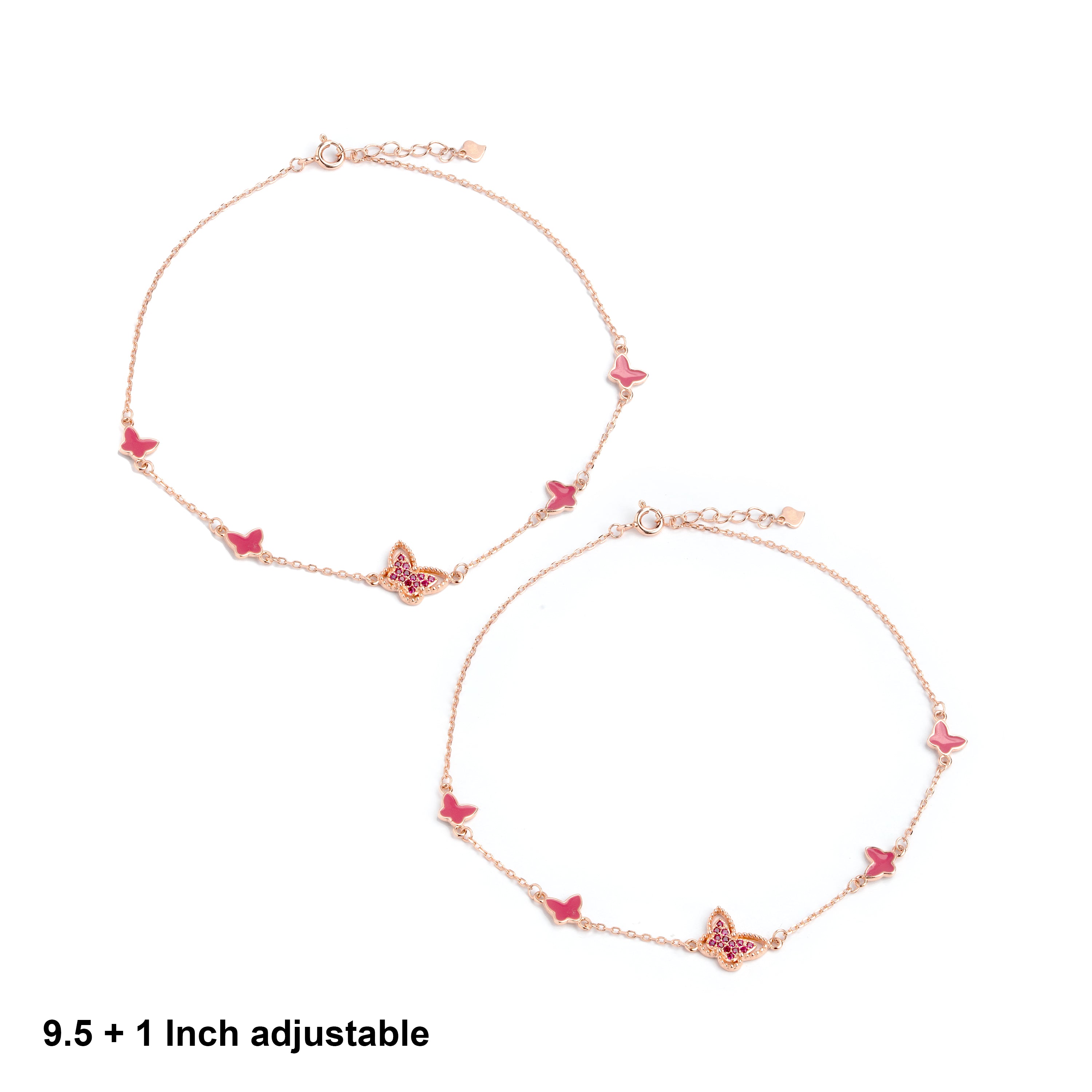 Butterfly Charms in Rose Gold Silver