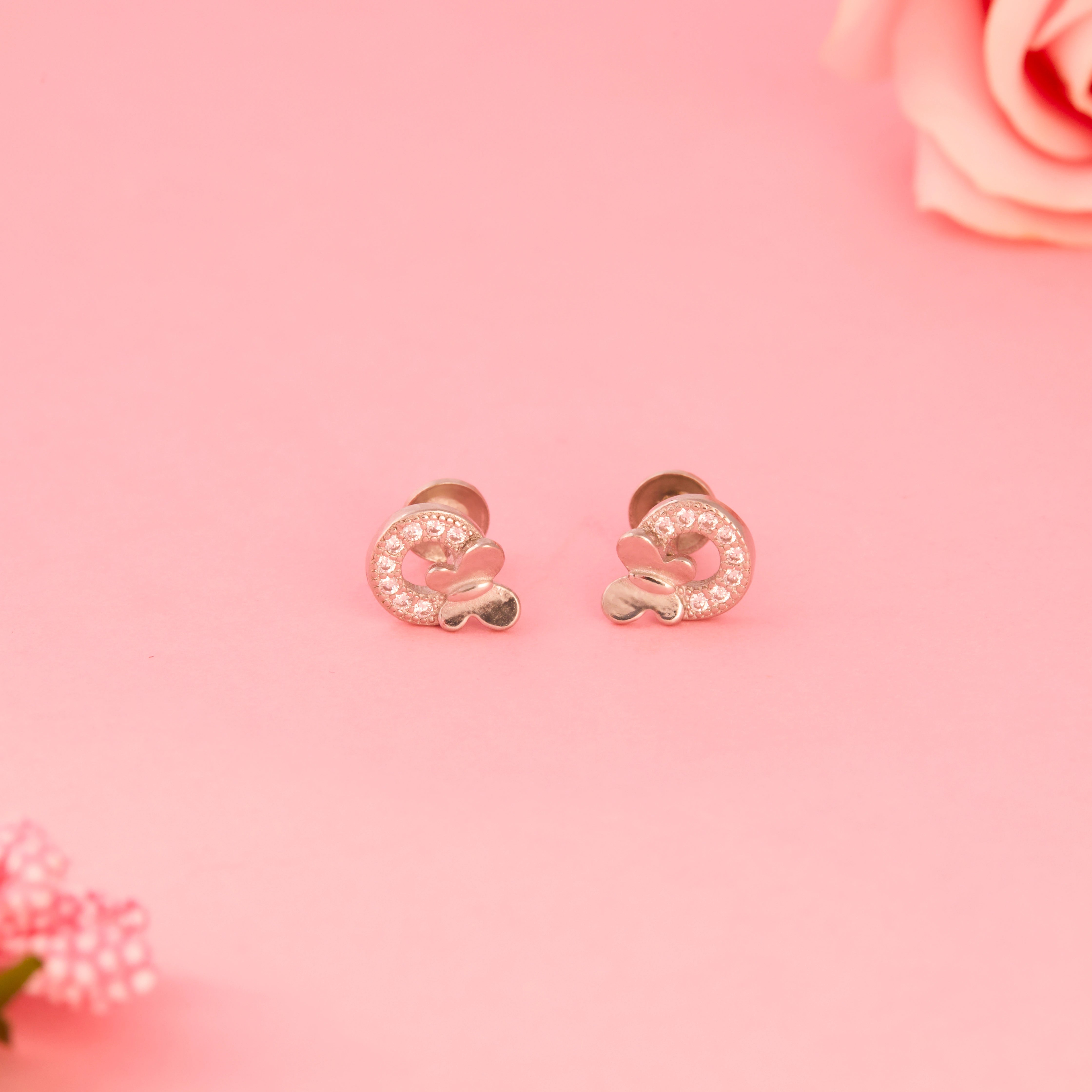 Butterfly Circle Stud Earrings Ishna