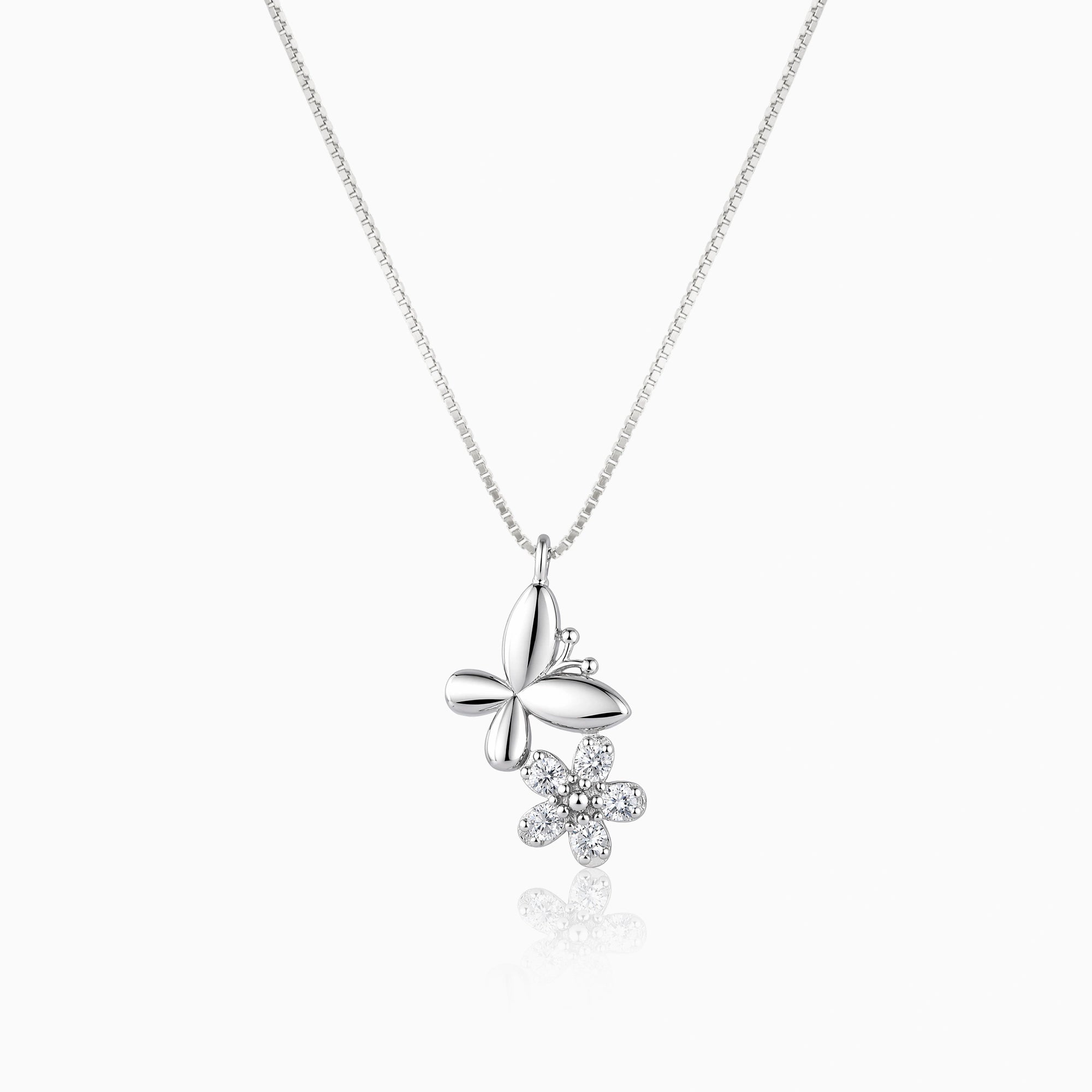 Butterfly Flower Pendant Chain Ishna