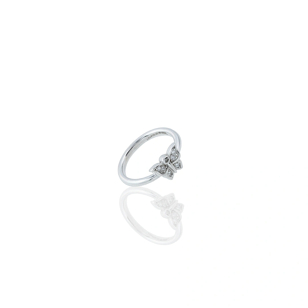 Butterfly Motif Ring in Sterling Silver Ishna