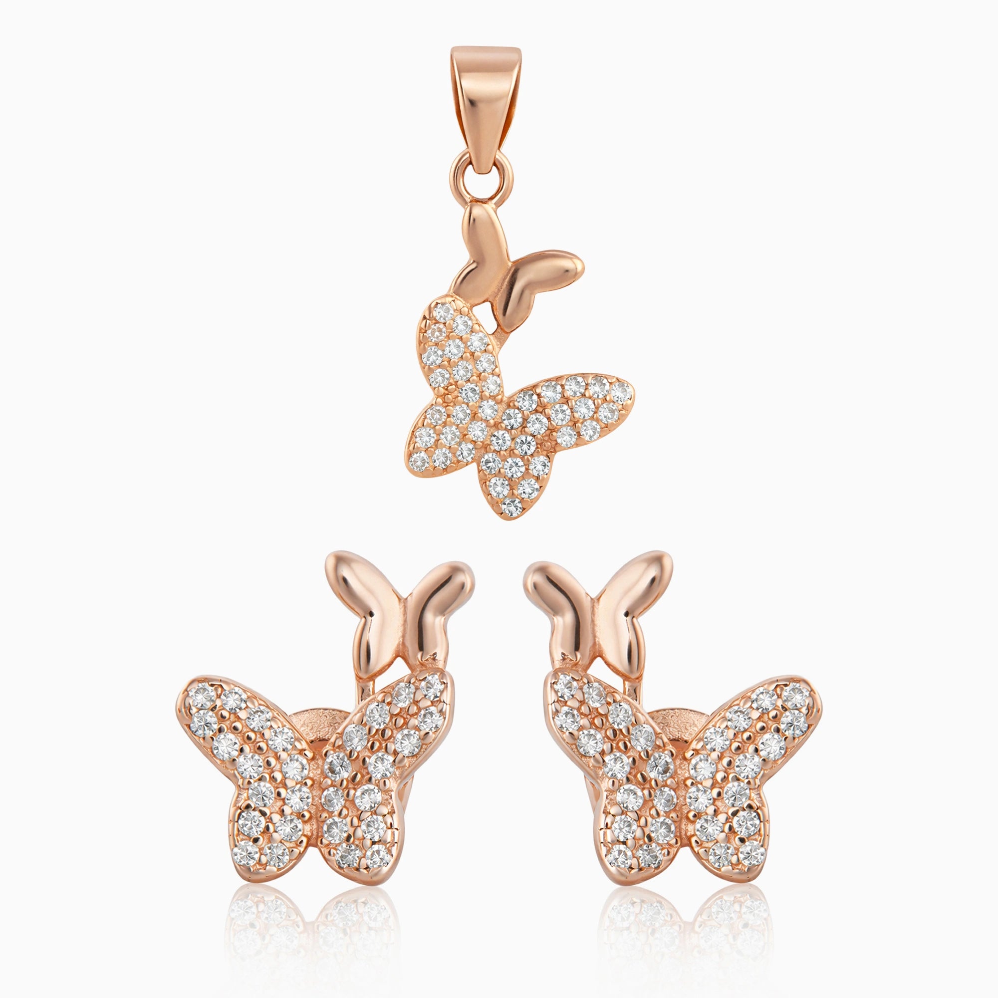 Butterfly Pendant & Earrings Ishna