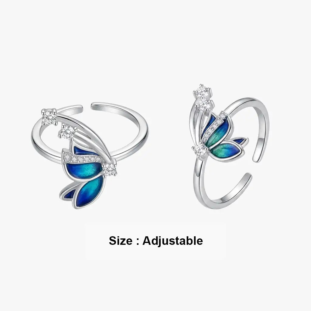 Butterfly stone metti design in sterling silver 