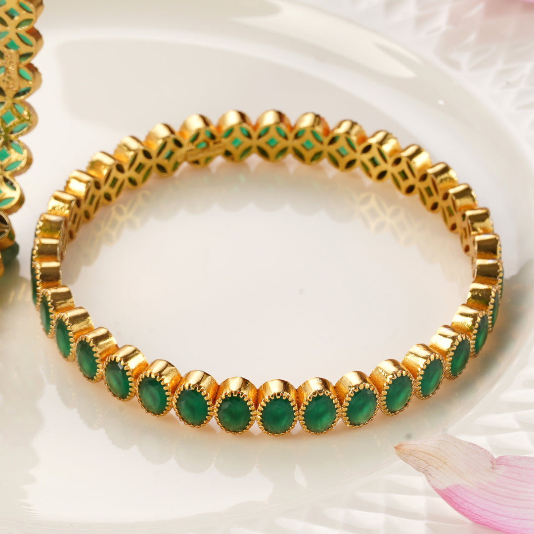 Buy emerald bangles online for weddings & festive wear