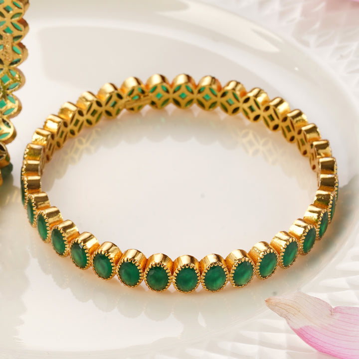 Buy emerald bangles online for weddings & festive wear