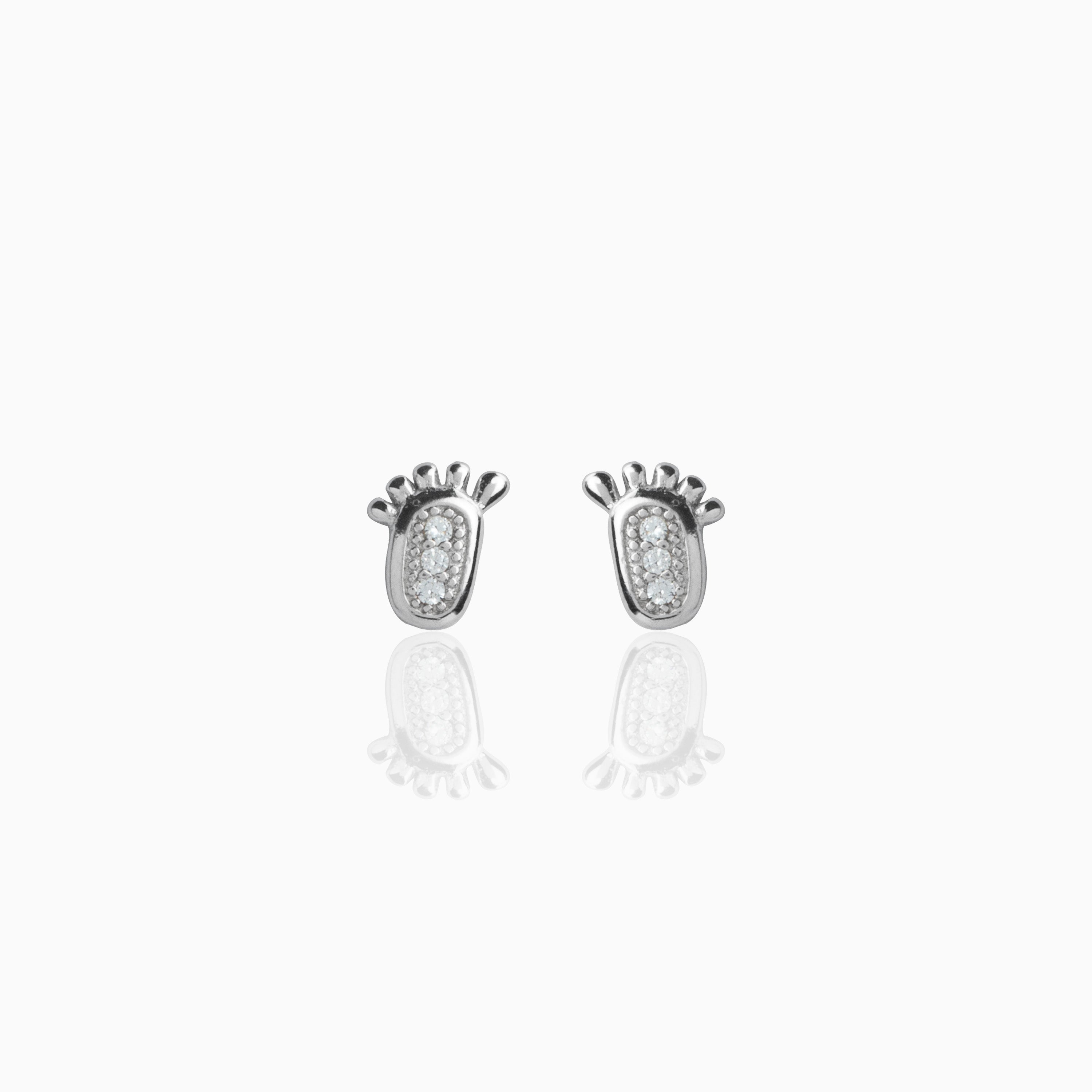 CZ Baby Feet Stud Earrings Ishna