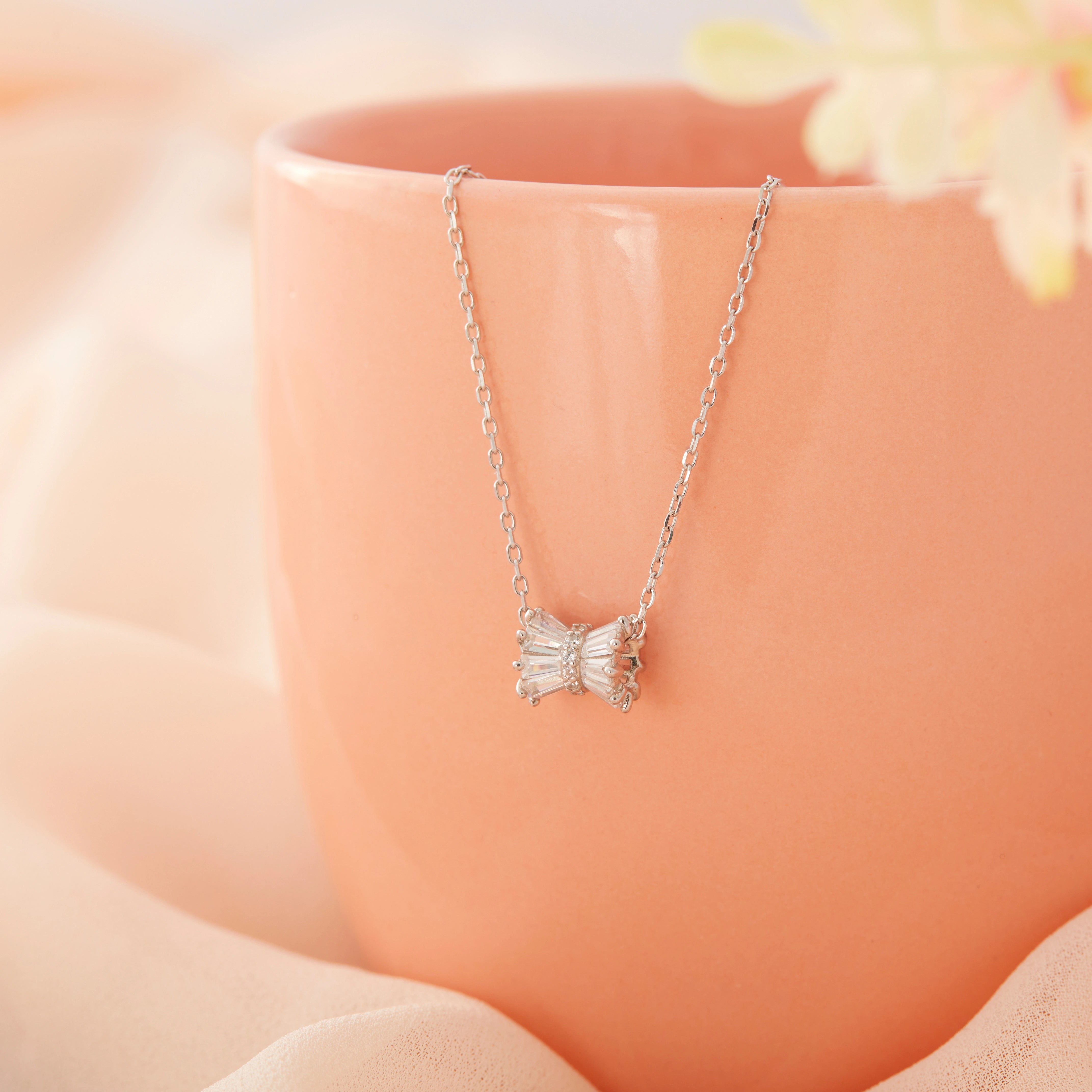 CZ Baguette Stone Bow Chain Ishna