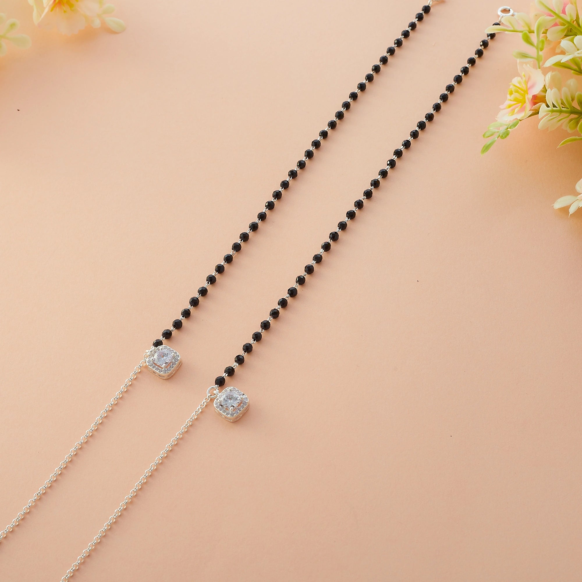 CZ Black Nazaria Anklet Ishna