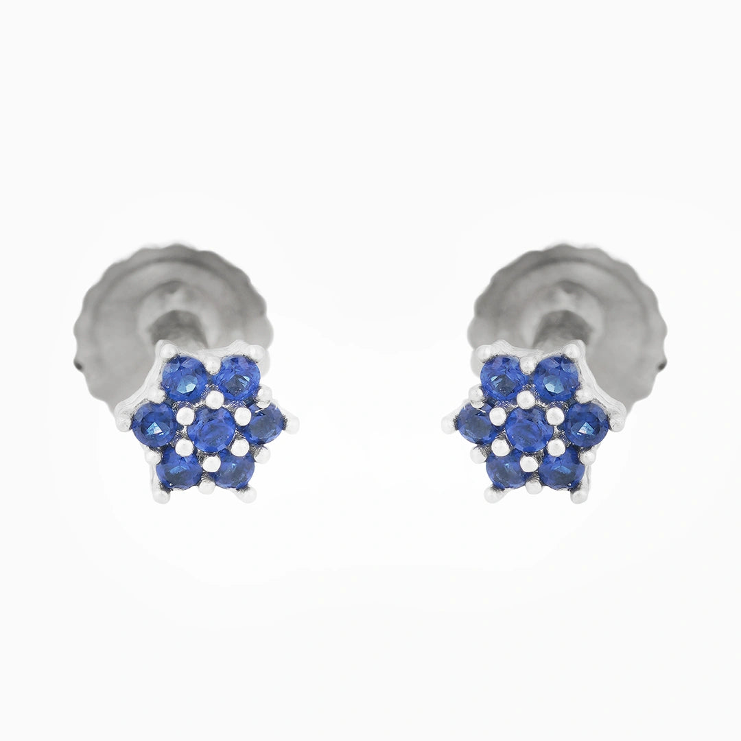 CZ Blue Stone Stud Earrings