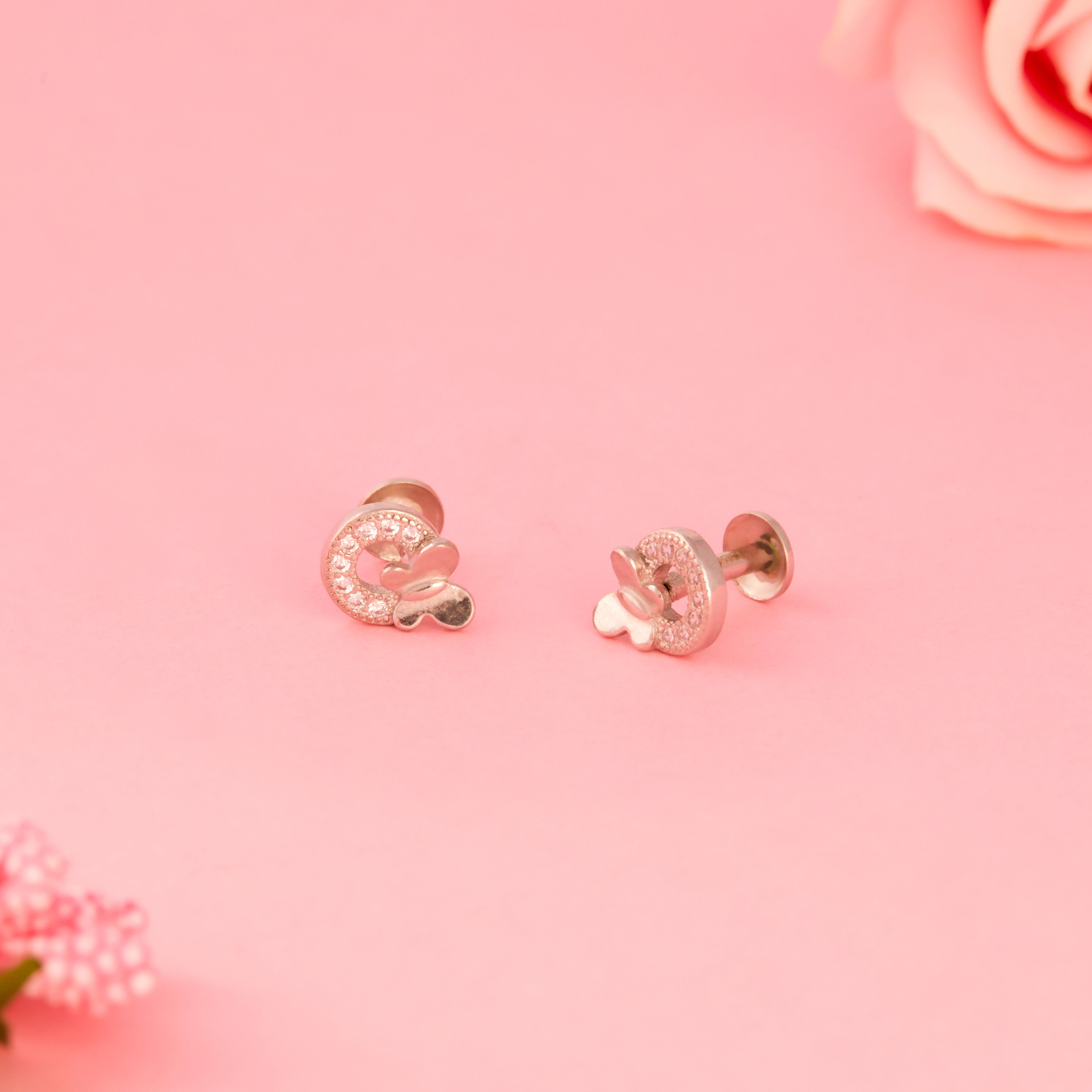 CZ Butterfly Circle Earrings Ishna