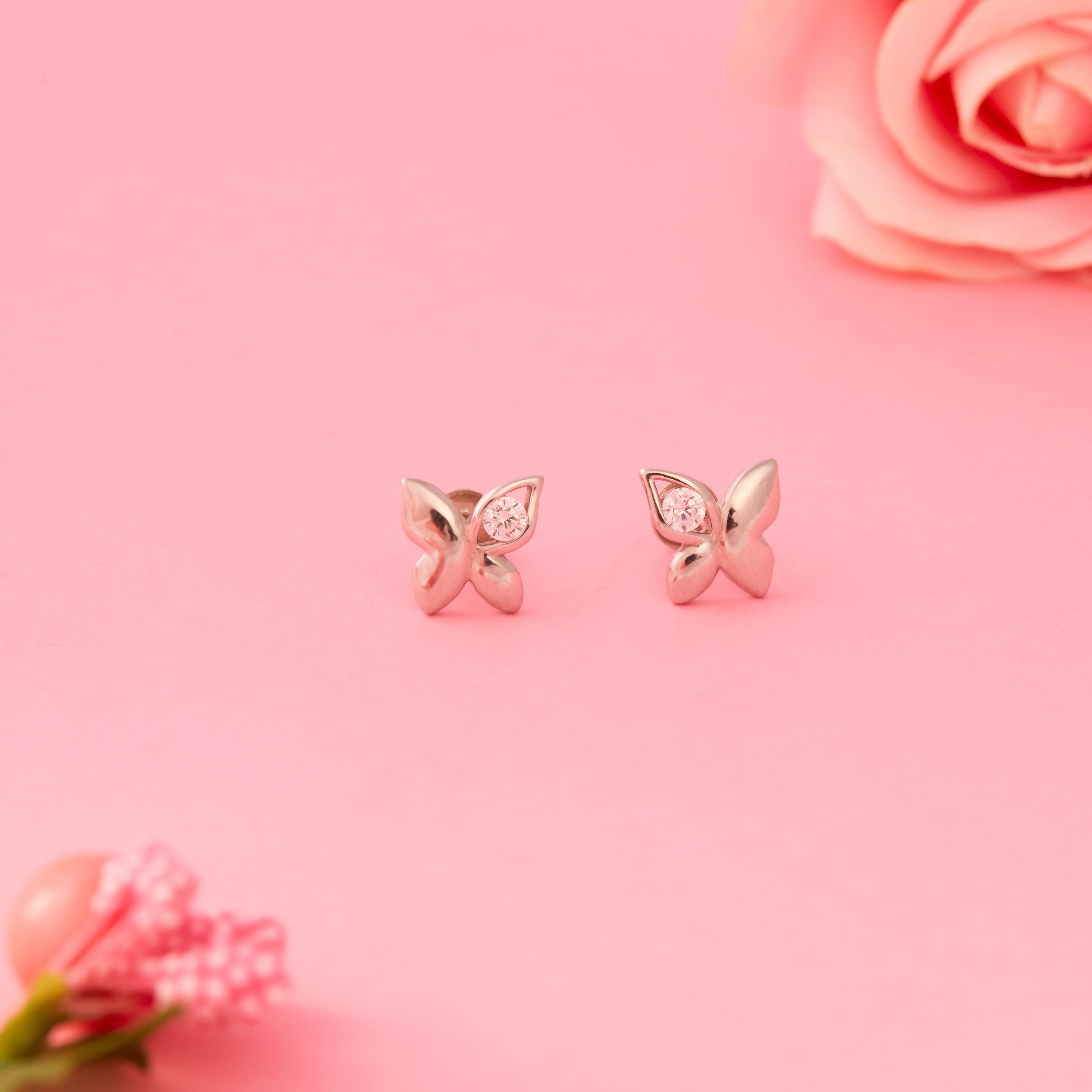CZ Butterfly Earrings Ishna