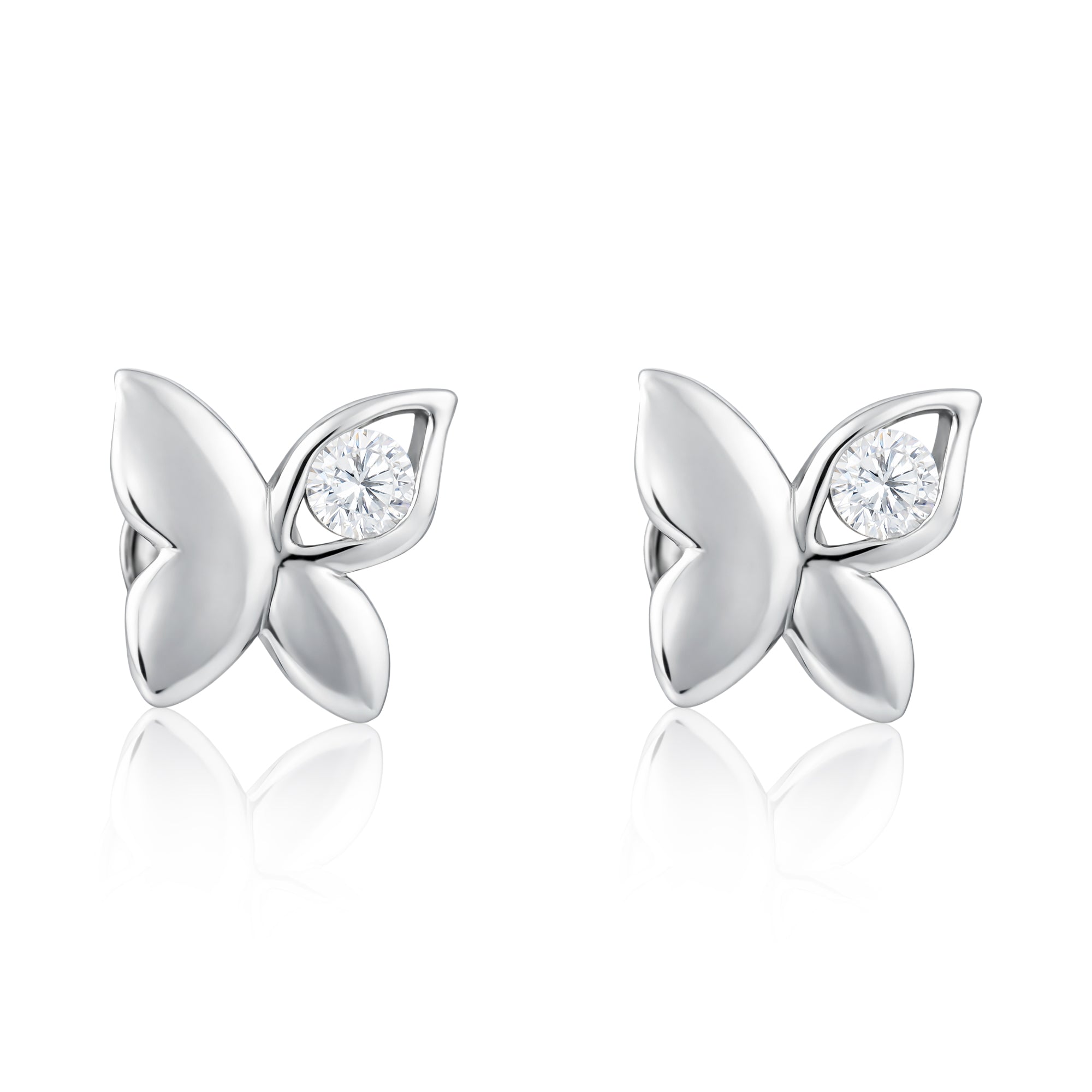 CZ Butterfly Stud Earrings Ishna