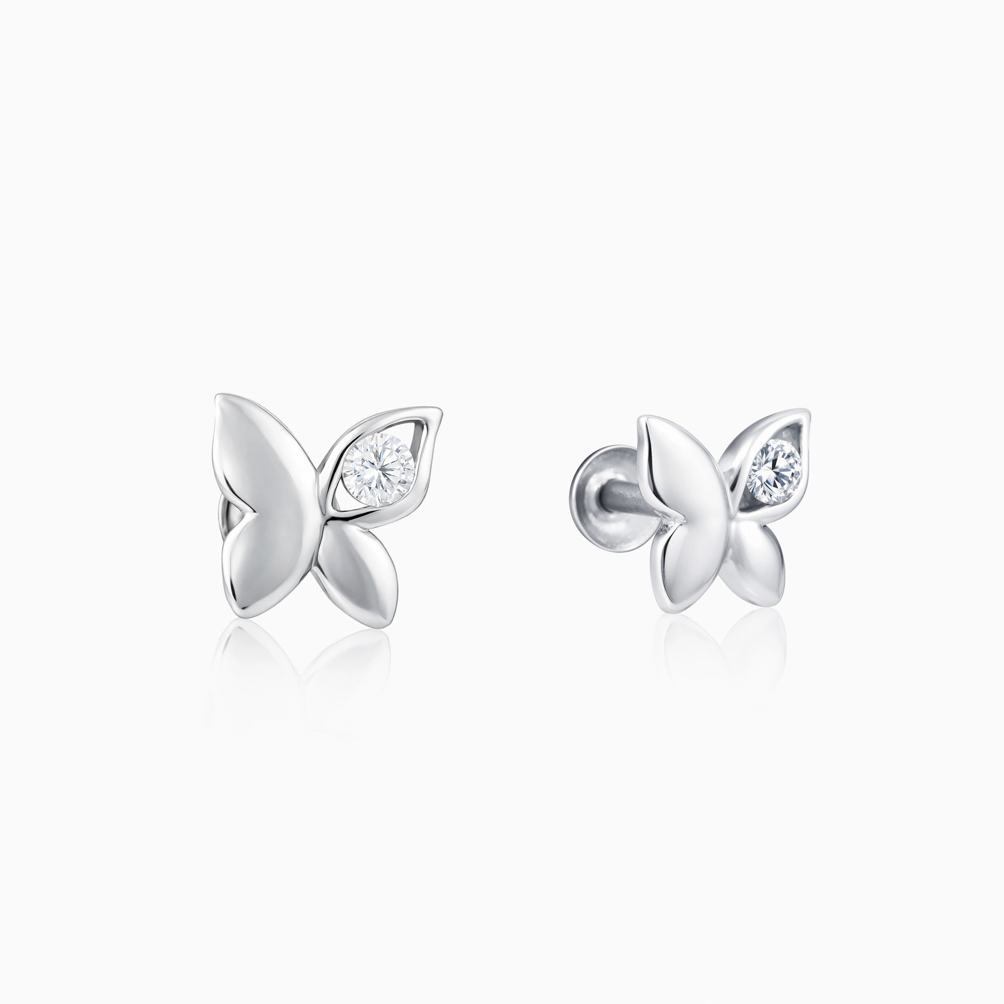 CZ Butterfly Stud Earrings Ishna