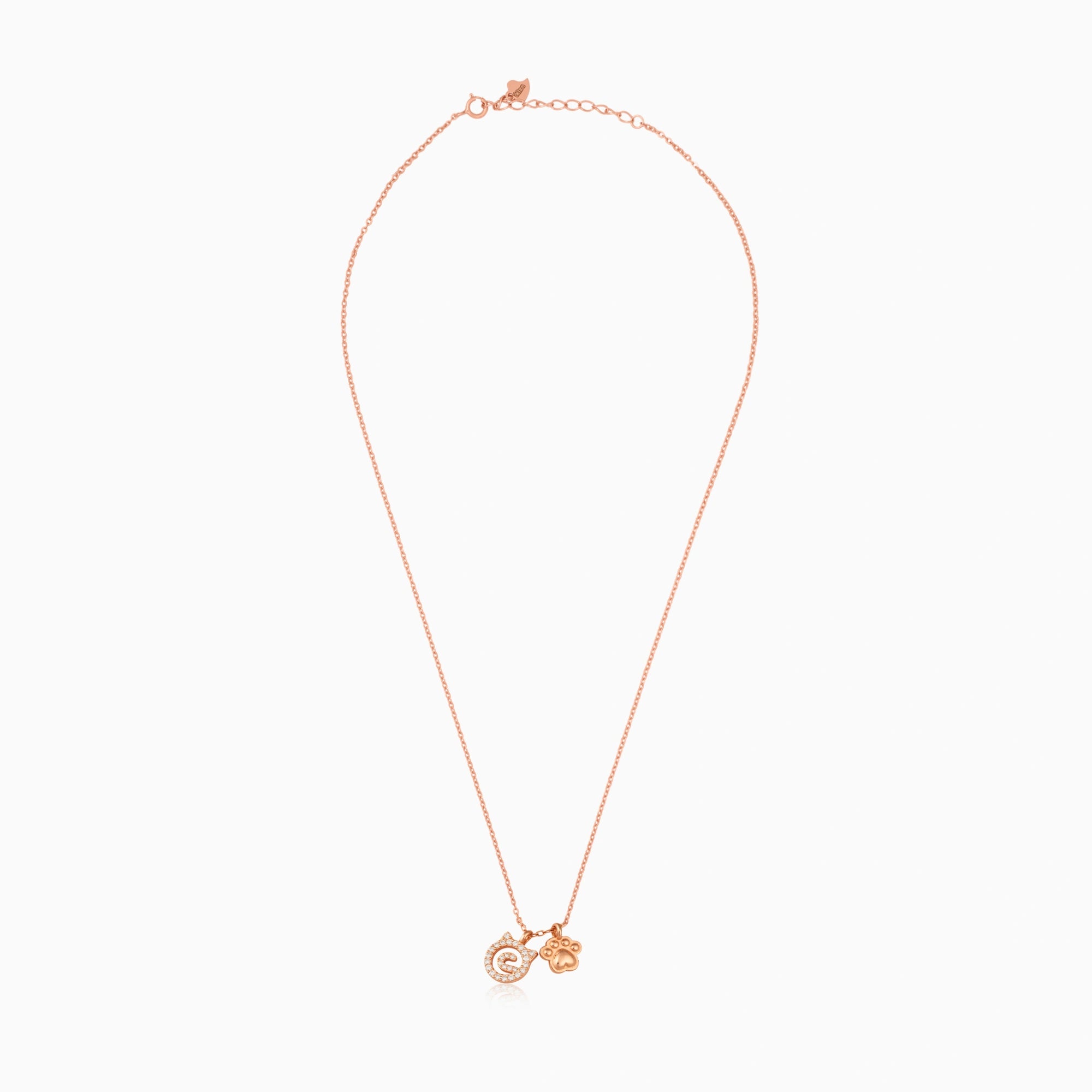 CZ Cat Paw Pendant Chain 