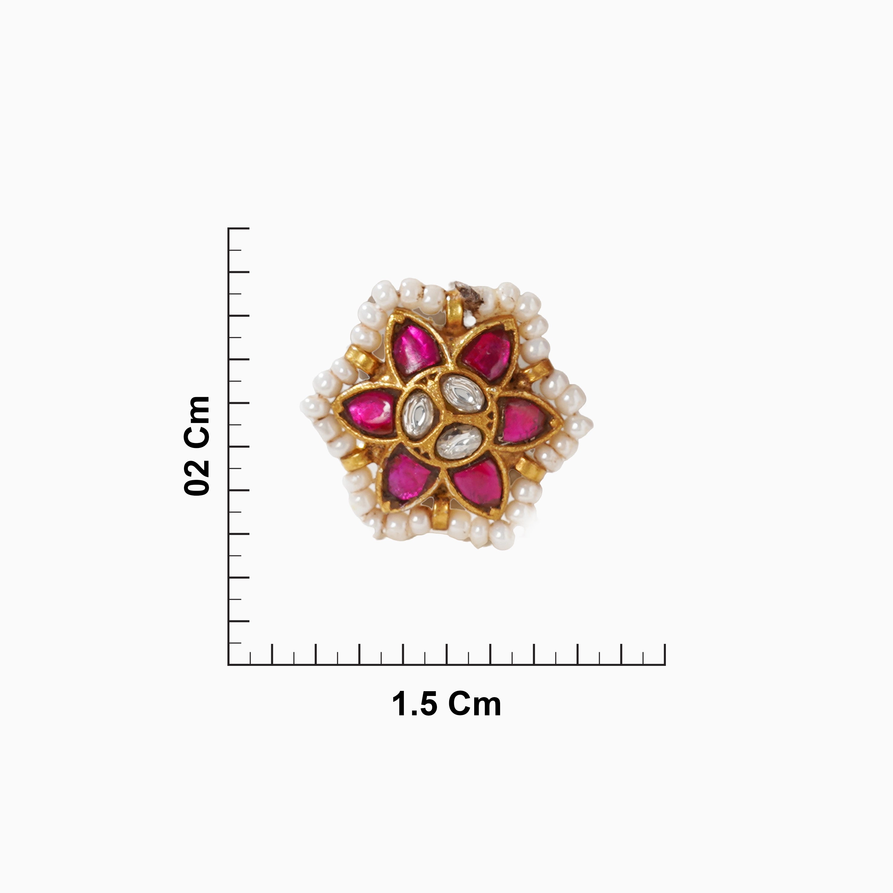 CZ Classic Floral Motif Kundan Stud Earrings