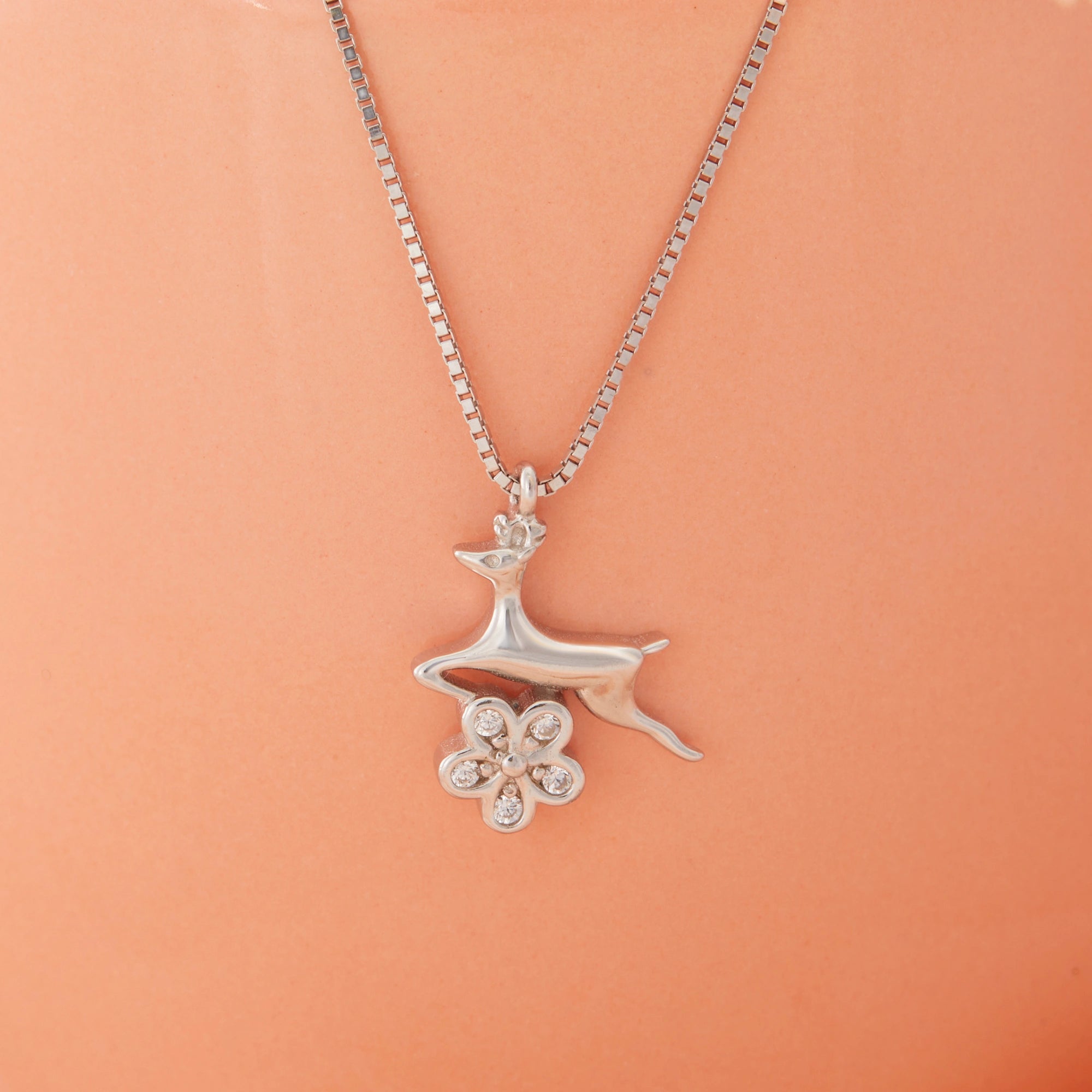 CZ Deer Flower Chain Ishna