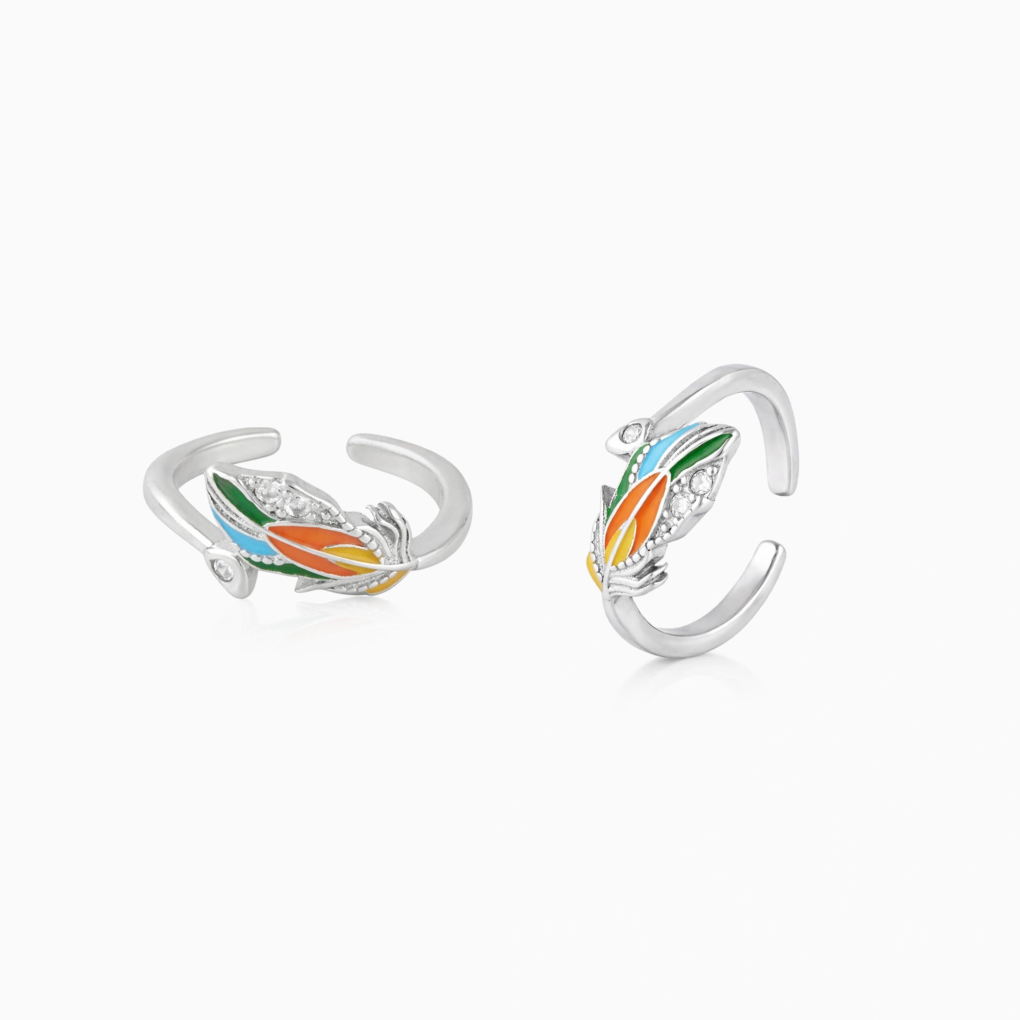 CZ Feather Wrap Motif Toe Ring Ishna