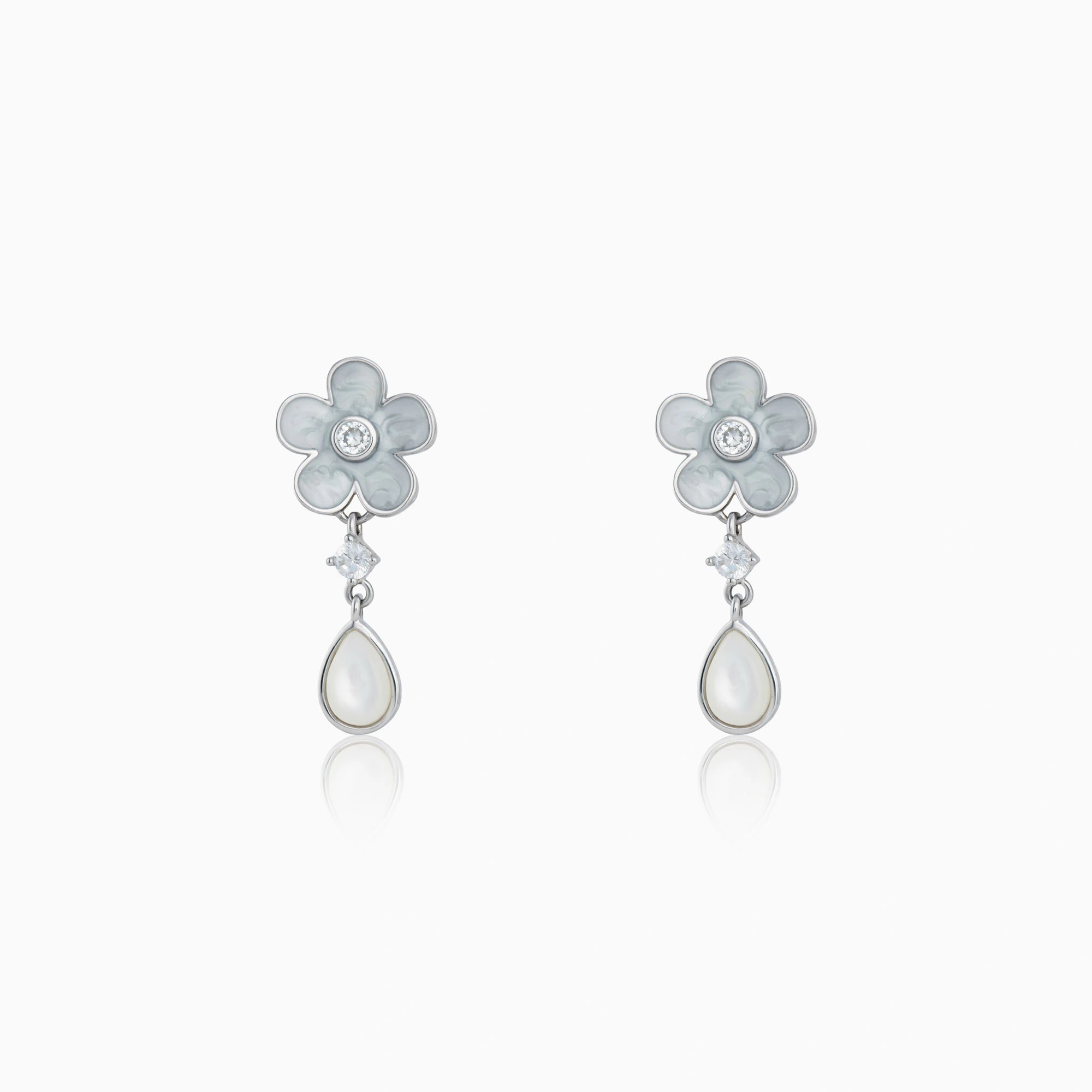 CZ Floral Teardrop Earrings Ishna
