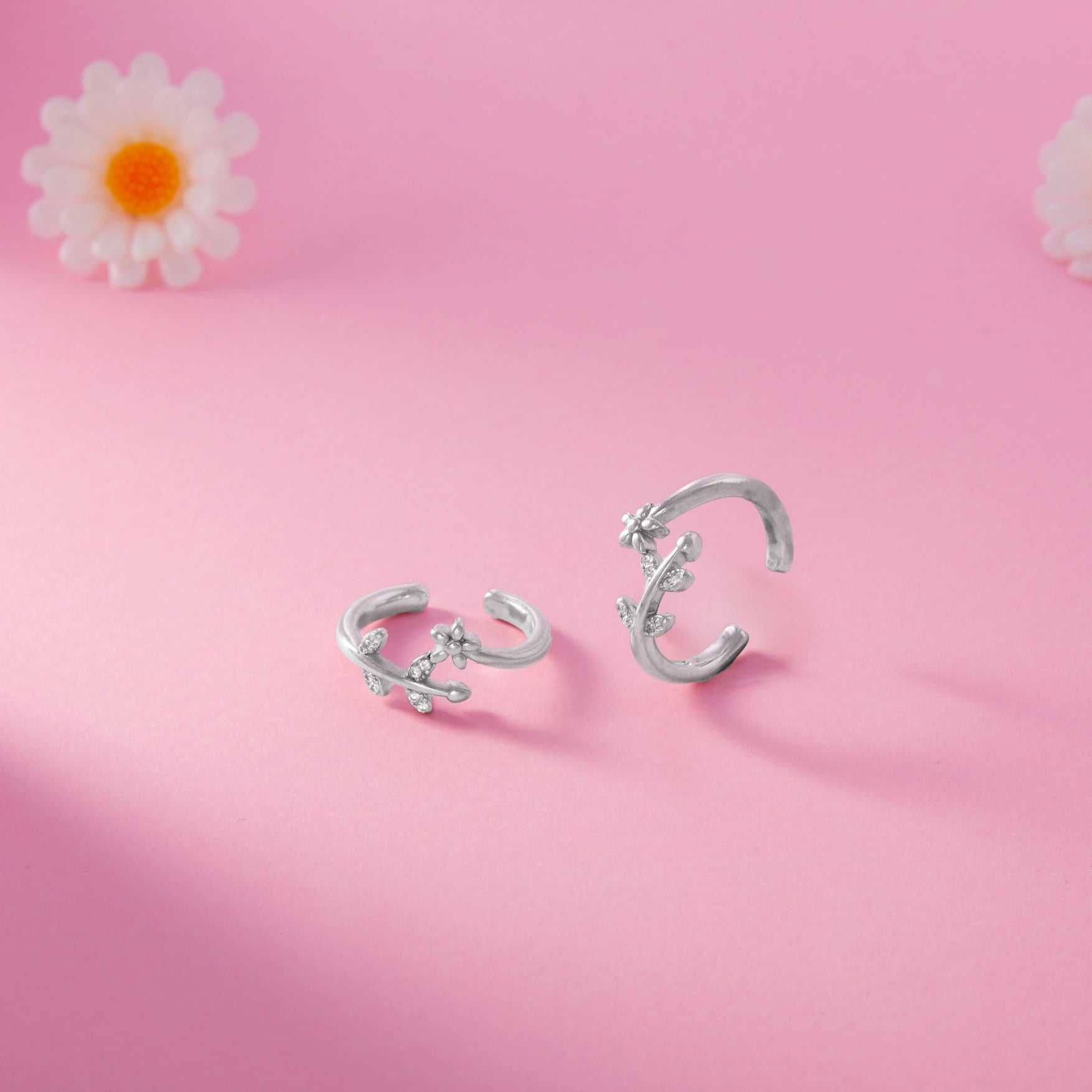 CZ Floral Vine Toe Ring